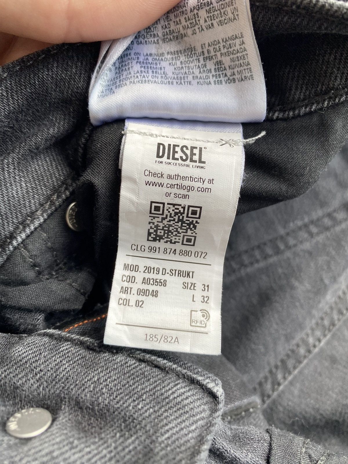 Diesel 🔥Opium Punk Diesel D Strukt slim skinny washed faded 31 Size US 31 - 6 Thumbnail