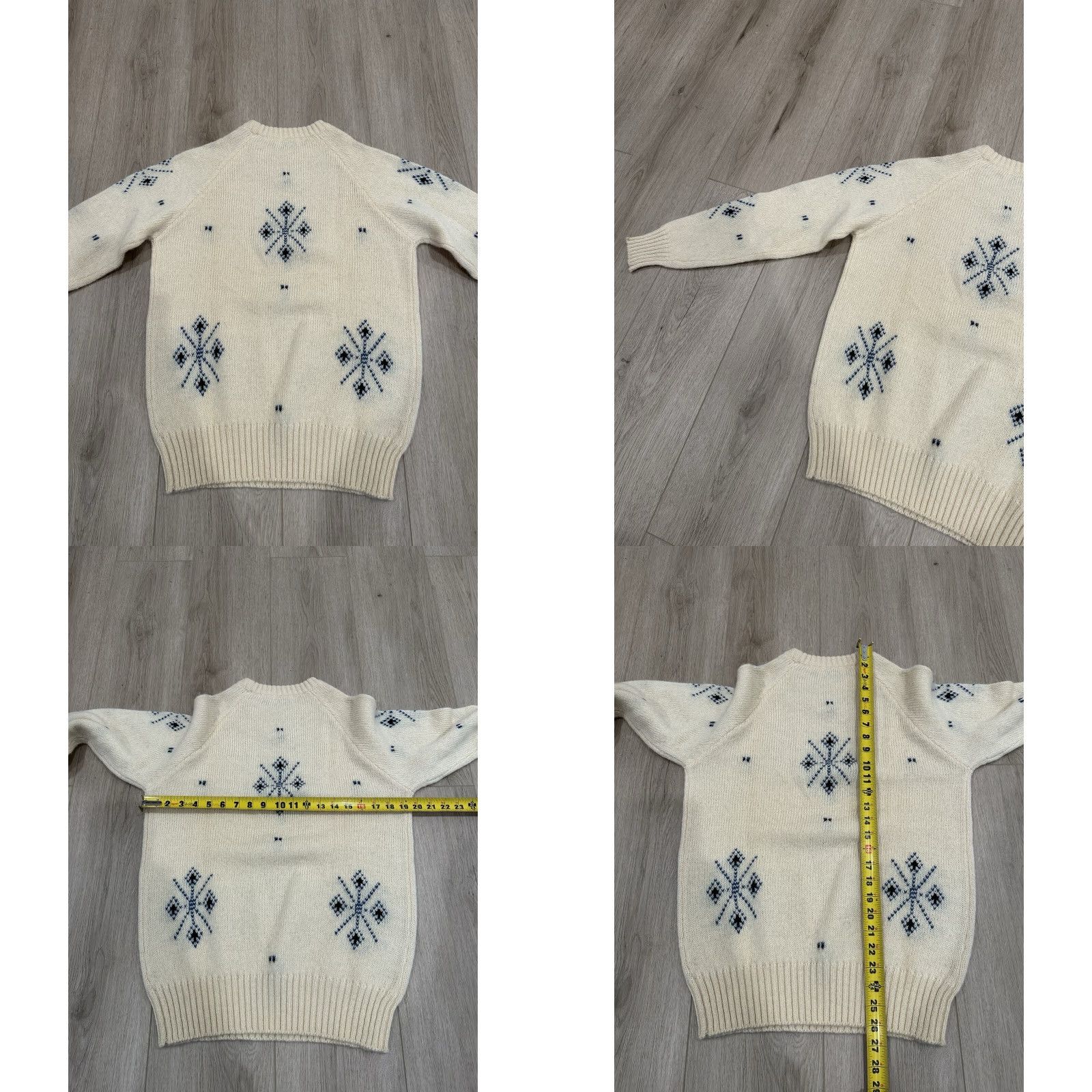 Versace VINTAGE Versace Sweater Women M Wool Ivory Oatmeal 3/4 Sleeve Boat Neck Floral Knit 100% Wool Wool Snowflake Designer Pullover All Seasons Fall Winter Size M / US 6-8 / IT 42-44 - 8 Thumbnail