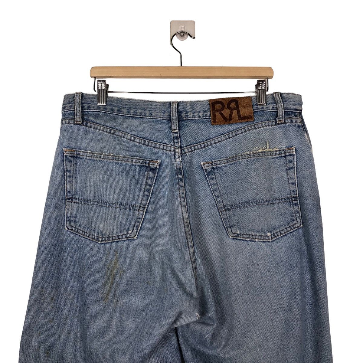 RRL Ralph Lauren 🔥VINTAGE SELVEDGES DENIM JEANS DOUBLE RL RRL DISTRESSED Size US 36 / EU 52 - 10 Thumbnail
