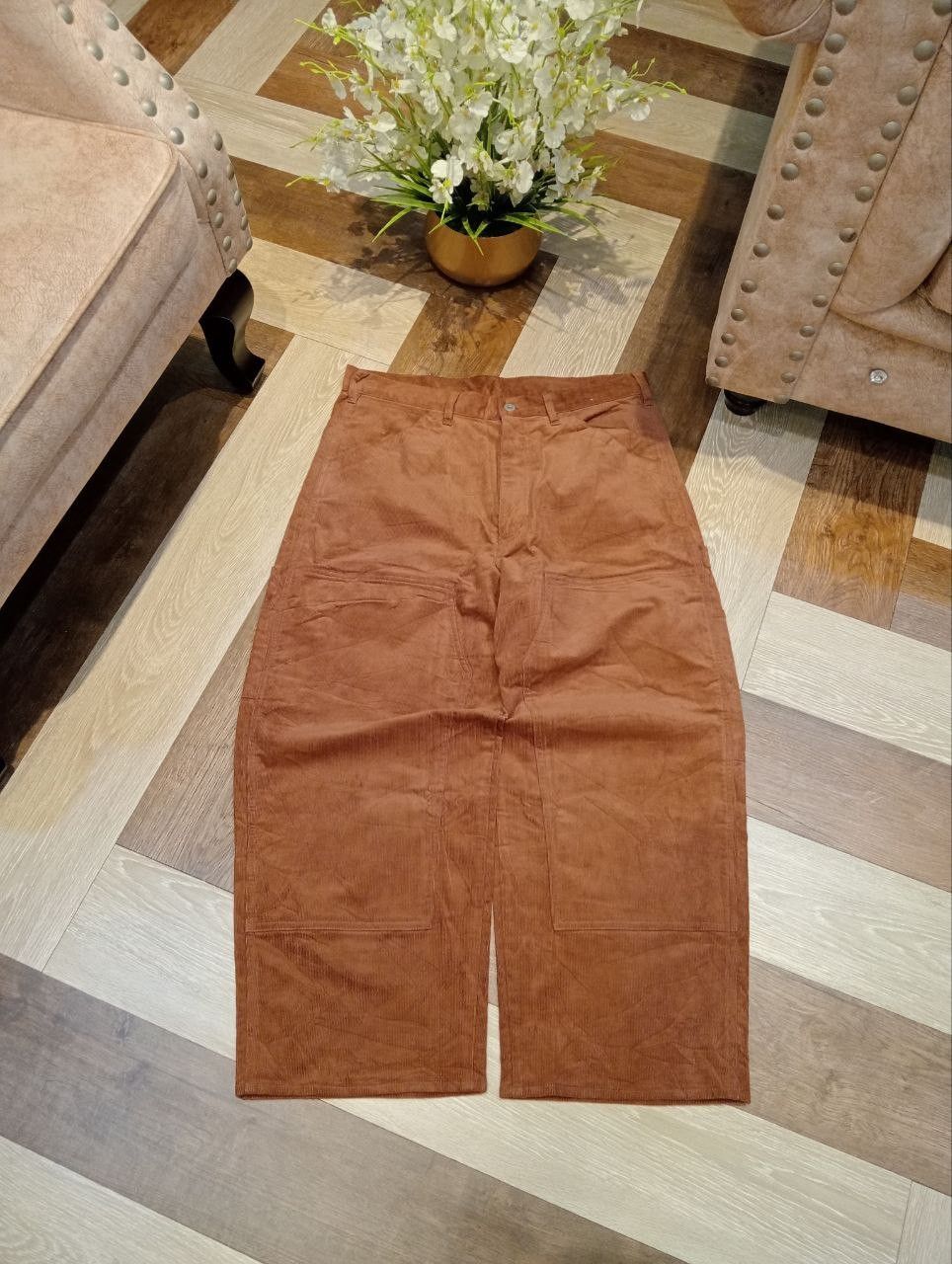 Japanese Brand GU JAPAN DOUBLE KNEE BAGGY CORDUROY PANTS Size US 34 / EU 50 - 1 Thumbnail