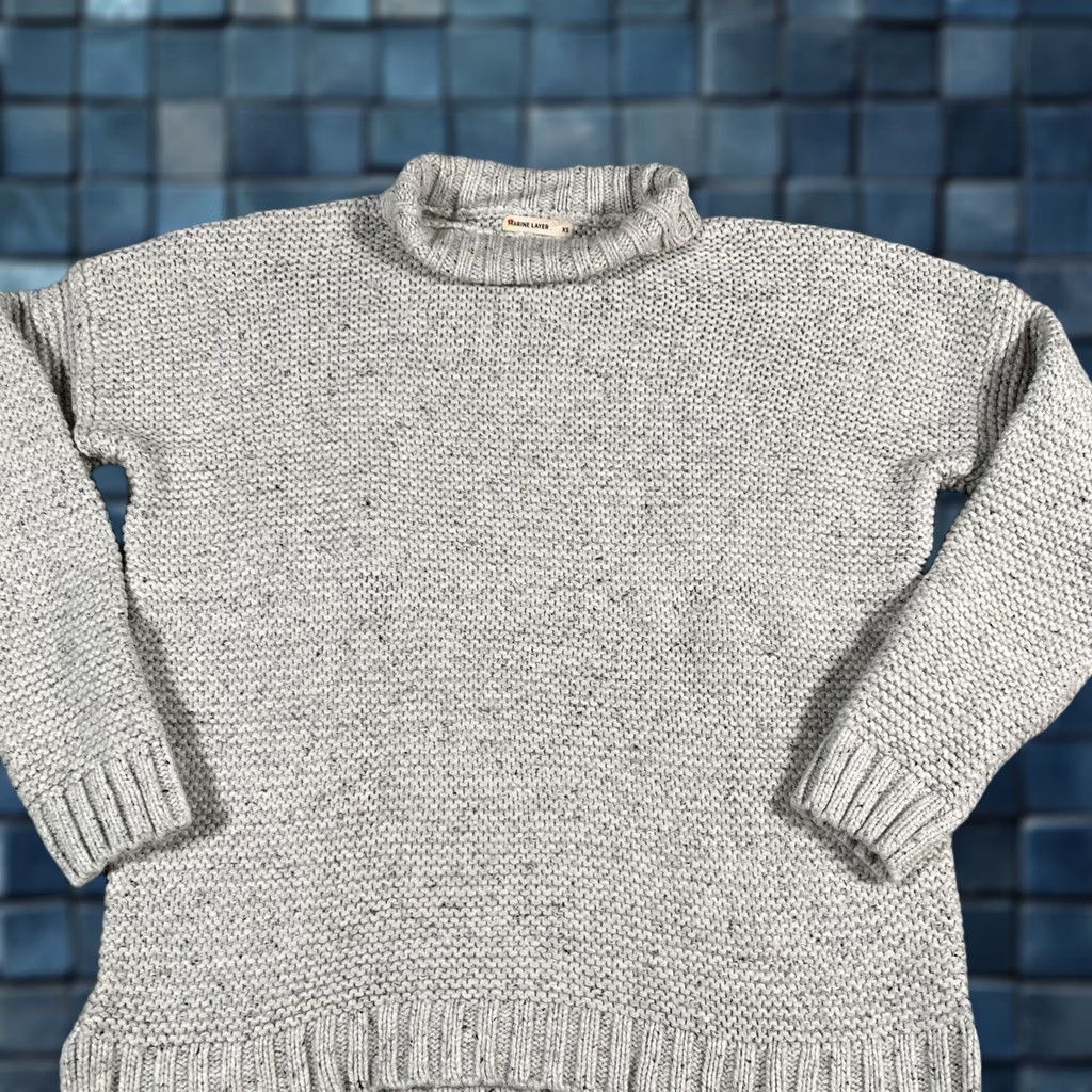 Marine Layer VINTAGE Marine Layer Sweater Womens XS Gray Mock Neck Chunky Knit Cotton Wool 12910 Size XS / US 0-2 / IT 36-38 - 1 Thumbnail