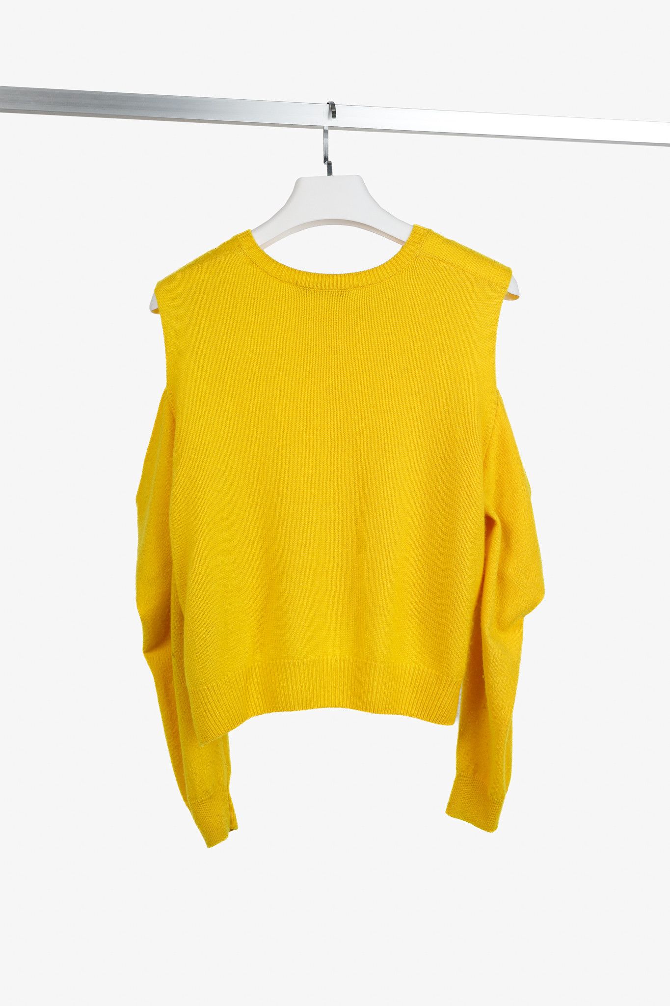 DOROTHEE SCHUMACHER Dorothee Schumacher Yellow Cashmere Cold-Shoulder Cardigan Size M / US 6-8 / IT 42-44 - 2 Thumbnail