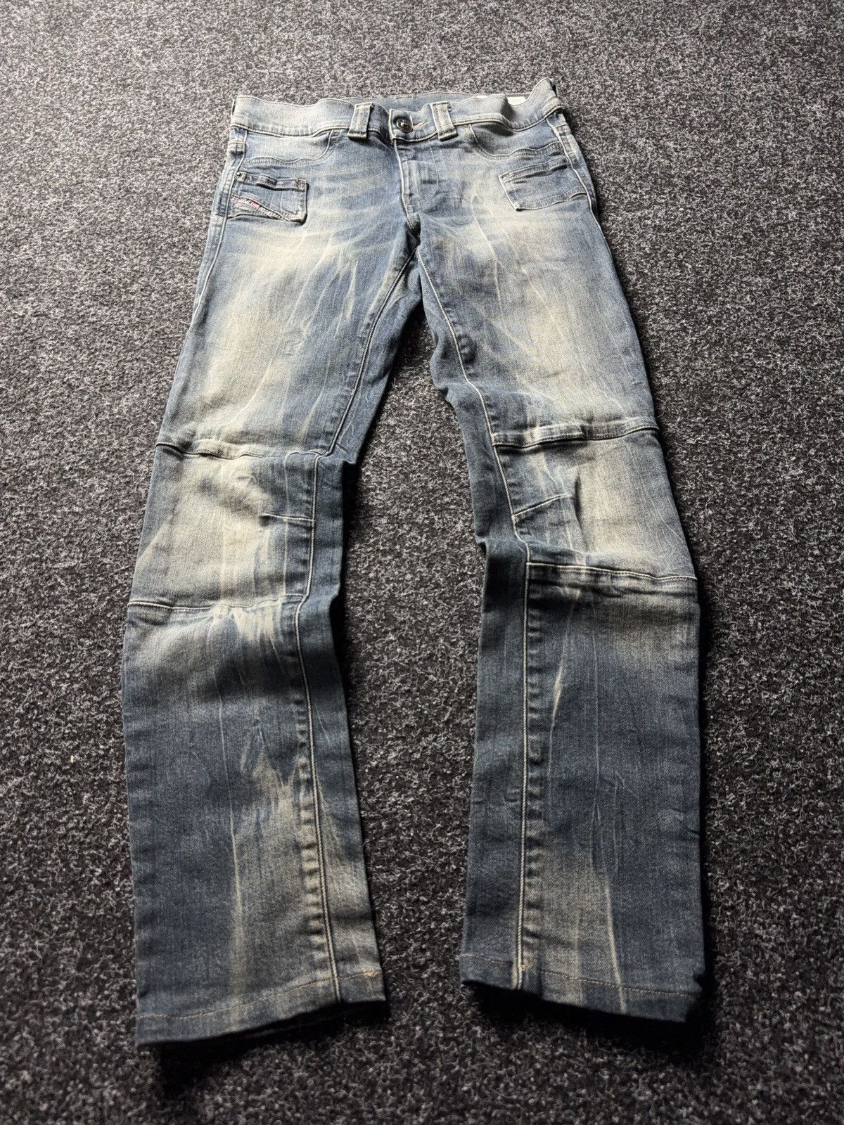 Diesel 00s Diesel JEGONFIRE Moto Faded Denim Jeans Slim Straight Size 27" / US 4 / IT 40 - 1 Thumbnail