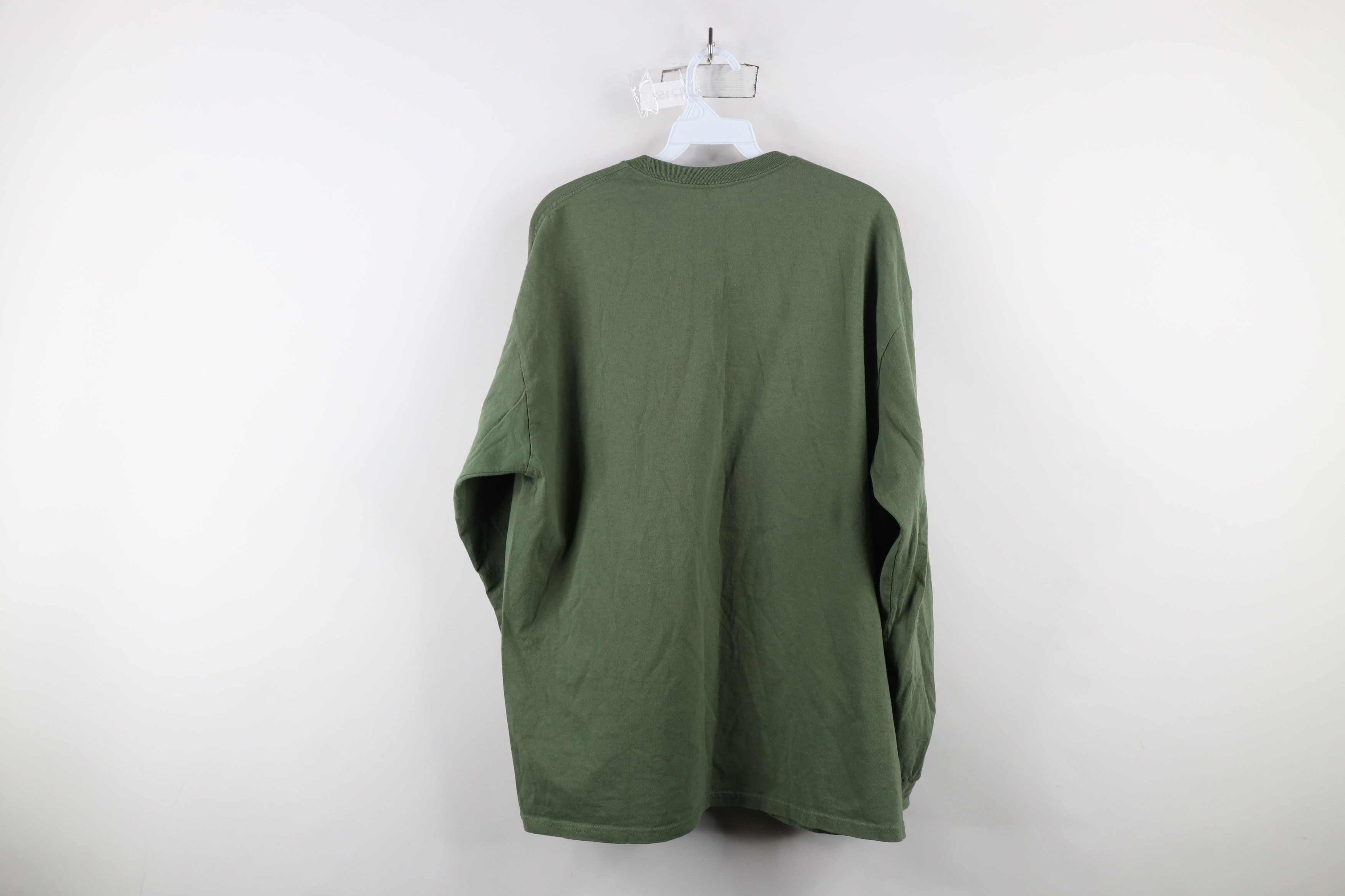 Vintage Vintage 90s Streetwear Long Sleeve T-Shirt Green Cotton Size US XL / EU 56 / 4 - 8 Thumbnail
