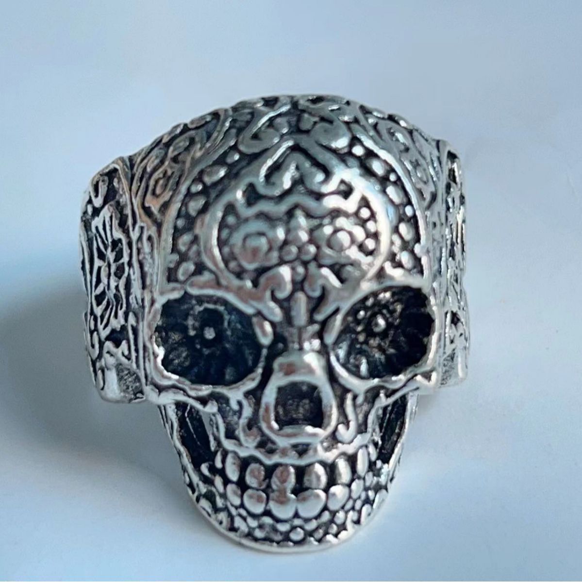Jewelry Skull Retro Jewelry Rings Open Size Chrome Ring (Size 7-13) Size ONE SIZE - 6 Thumbnail