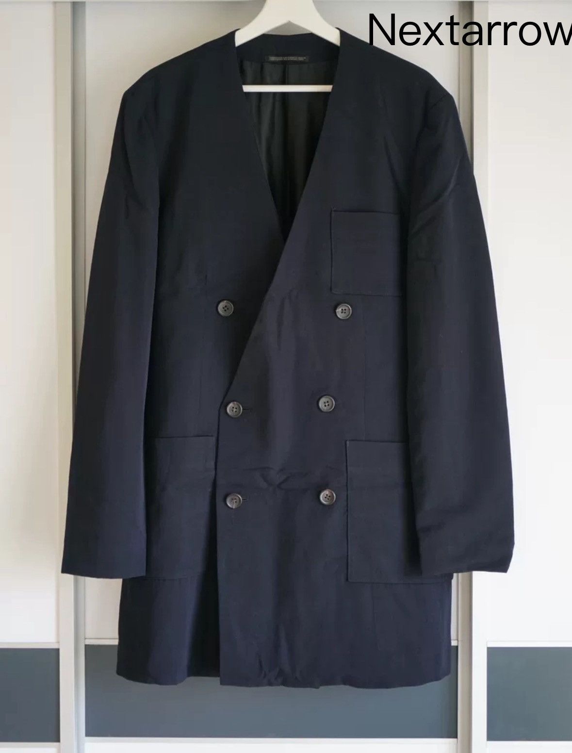 Yohji Yamamoto Yohji Yamamoto 93aw Double breasted Headless Straw Robe ...