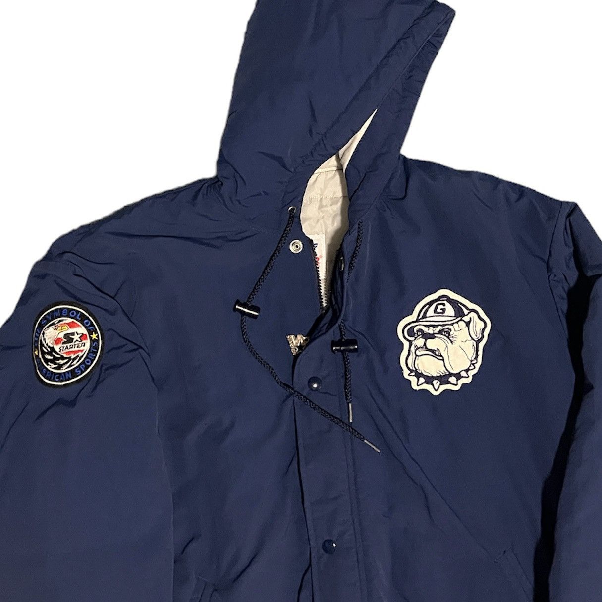 Other Vintage 80s 90s GEORGETOWN University HOYAS STARTER Jacket Size US L / EU 52-54 / 3 - 6 Thumbnail