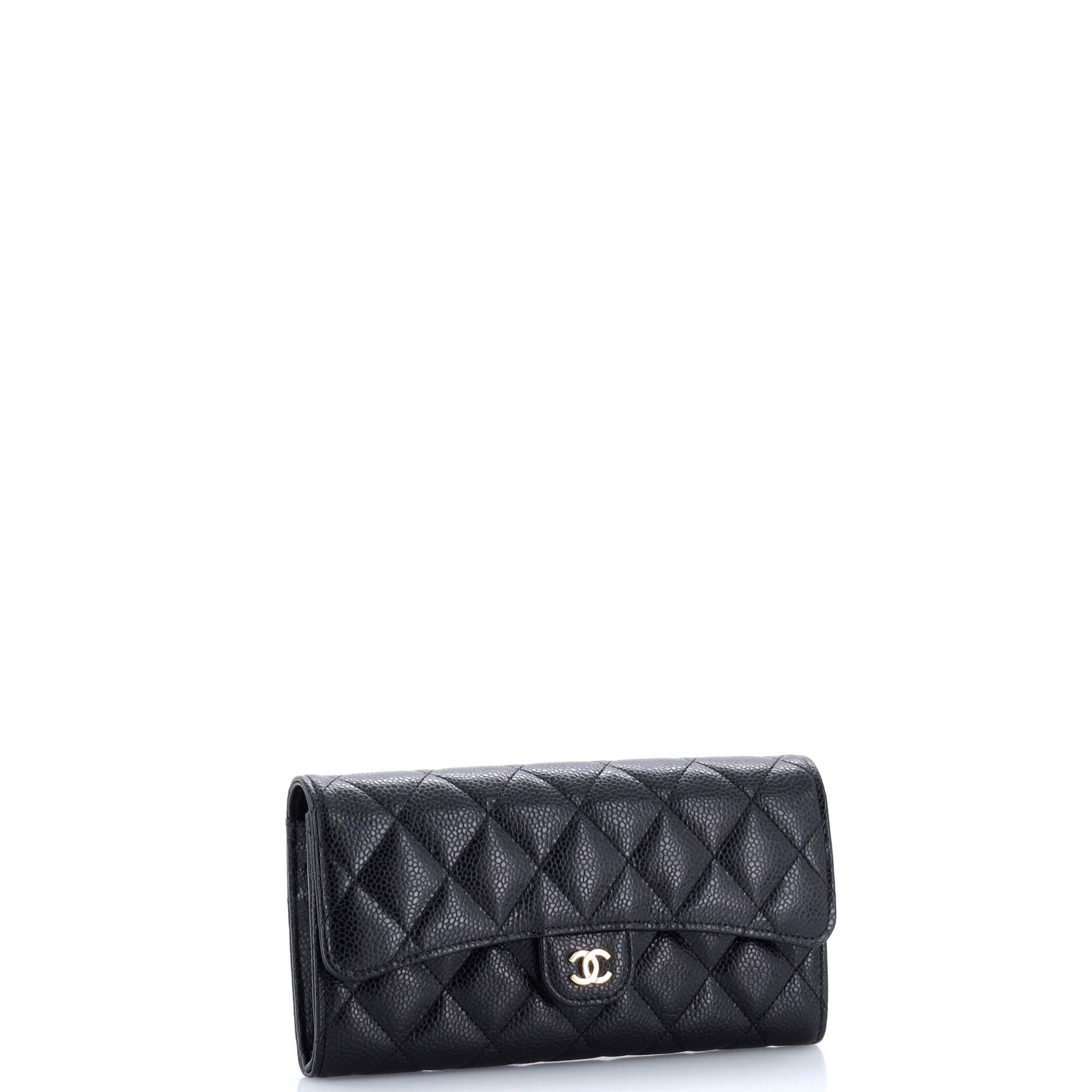 Chanel CC Gusset Classic Flap Wallet Quilted Caviar Long Size ONE SIZE - 1 Thumbnail