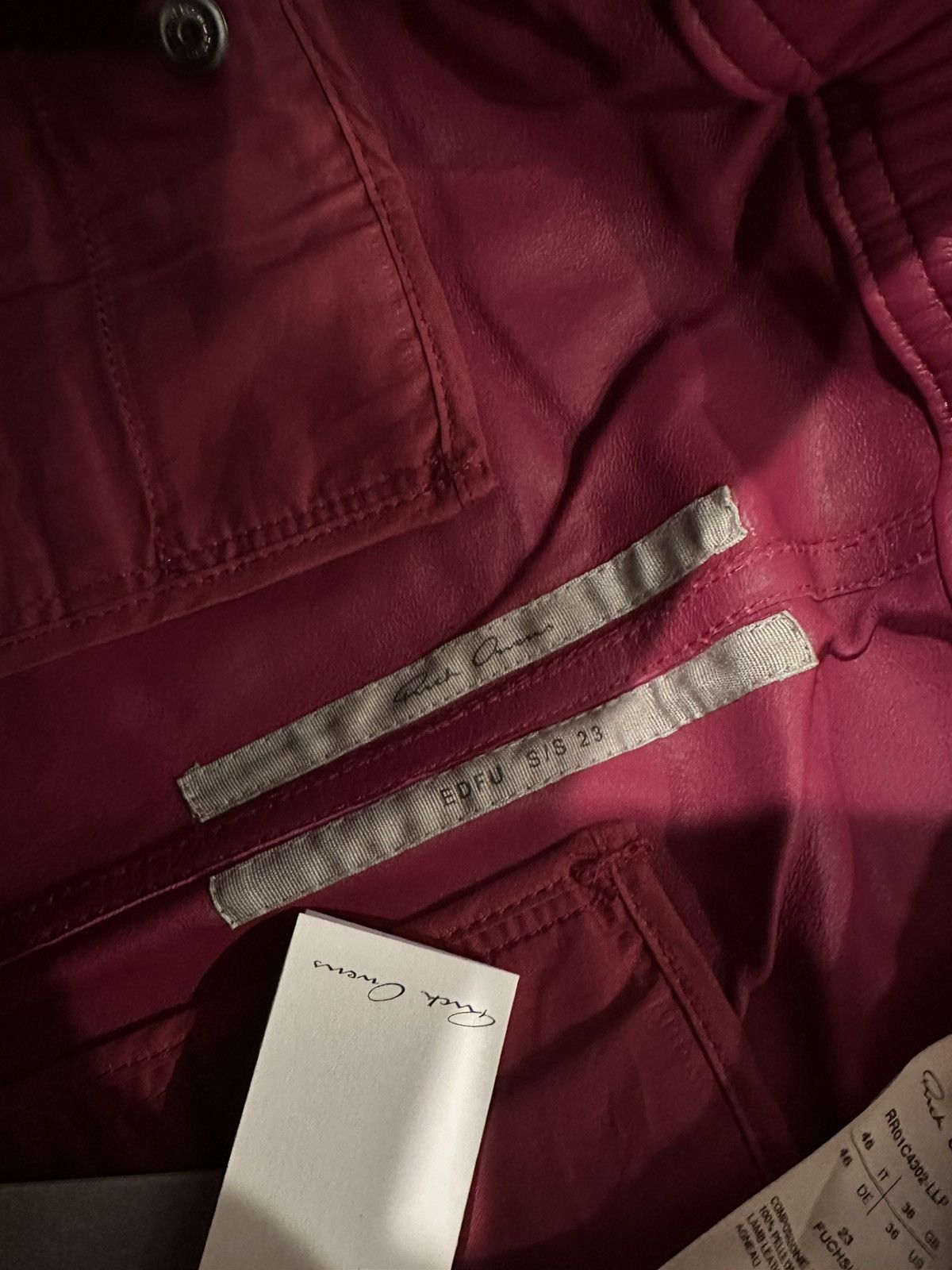 Rick Owens Rick Owen’s Jumbo Cargo Belas Leather Red Size US 30 / EU 46 - 4 Thumbnail