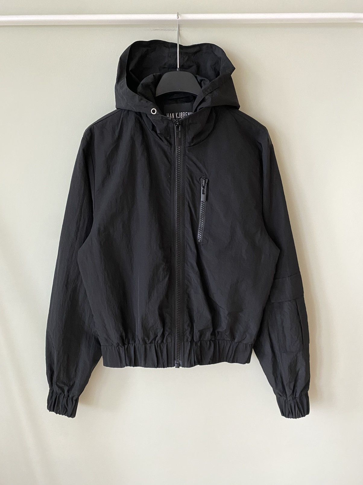 image of Han Kjobenhavn Hood Track Top Jacket in Black, Men's (Size XS)