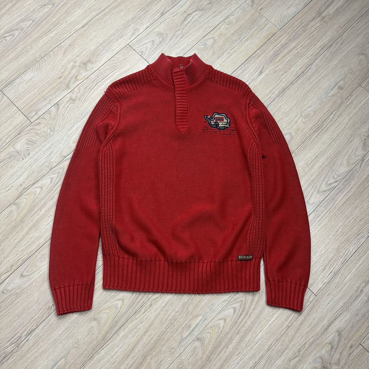 Napapijri Vintage Y2K Napapijri Heavyweight Woven Zip-Up Knitwear Size US XL / EU 56 / 4 - 1 Thumbnail