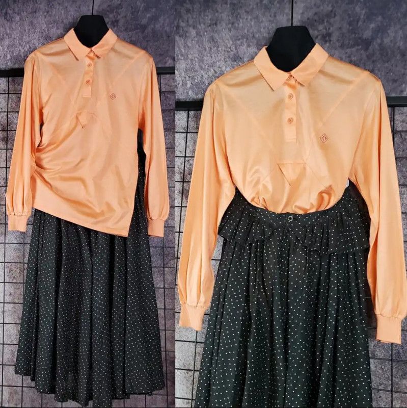Dior Dior Orange Cotton Logo Embroidered Long Sleeve Shirt 0089 Size S / US 4 / IT 40 - 1 Thumbnail