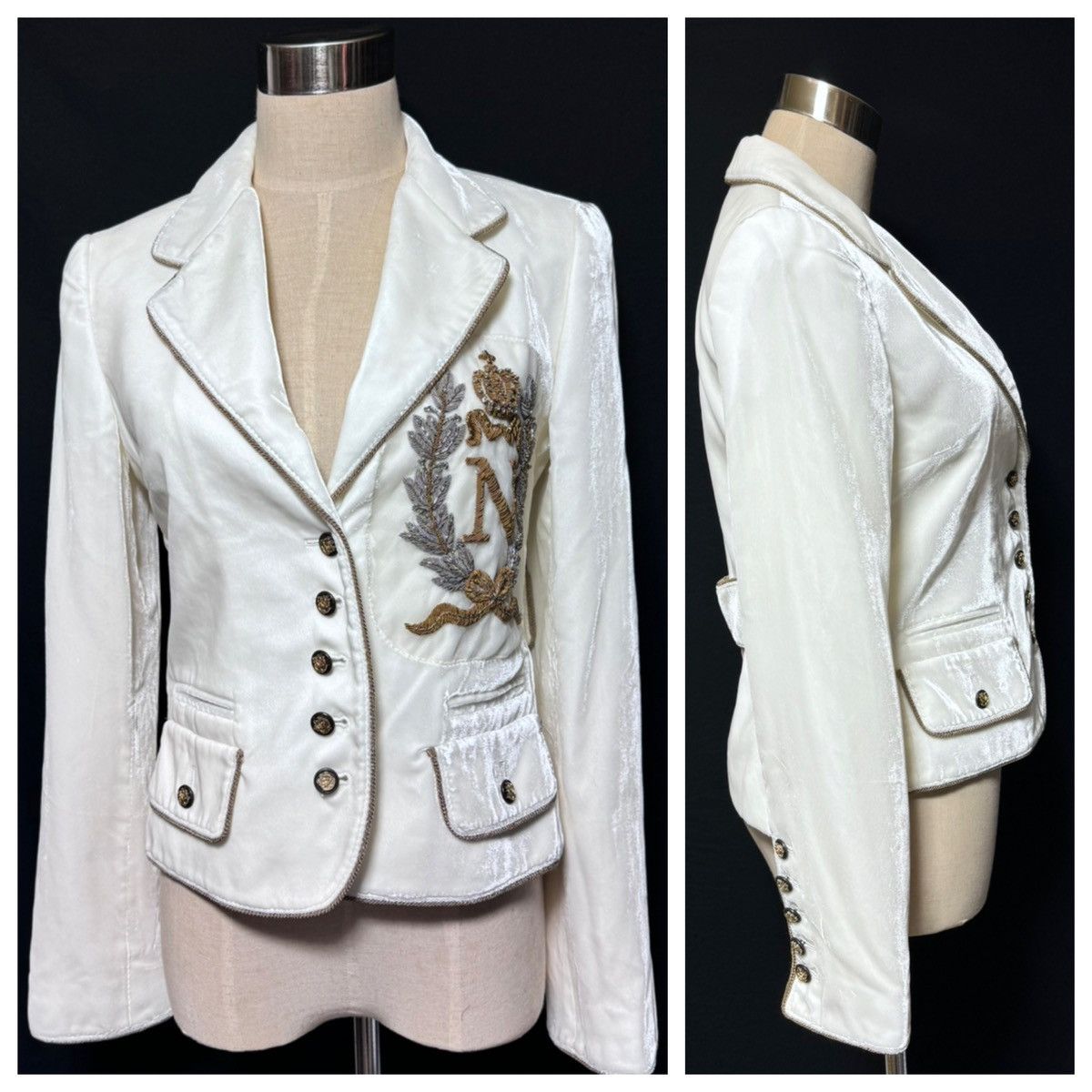 Dolce & Gabbana runway Dolce & Gabbana N crown decoration velvet jacket Size XS / US 0-2 / IT 36-38 - 13 Thumbnail