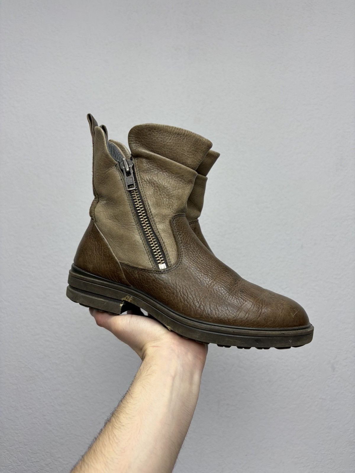 If Six Was Nine Vintage AS 98 Guidi Style Duble Zip High Leather Biker Boots Size US 7 / EU 40 - 10 Thumbnail