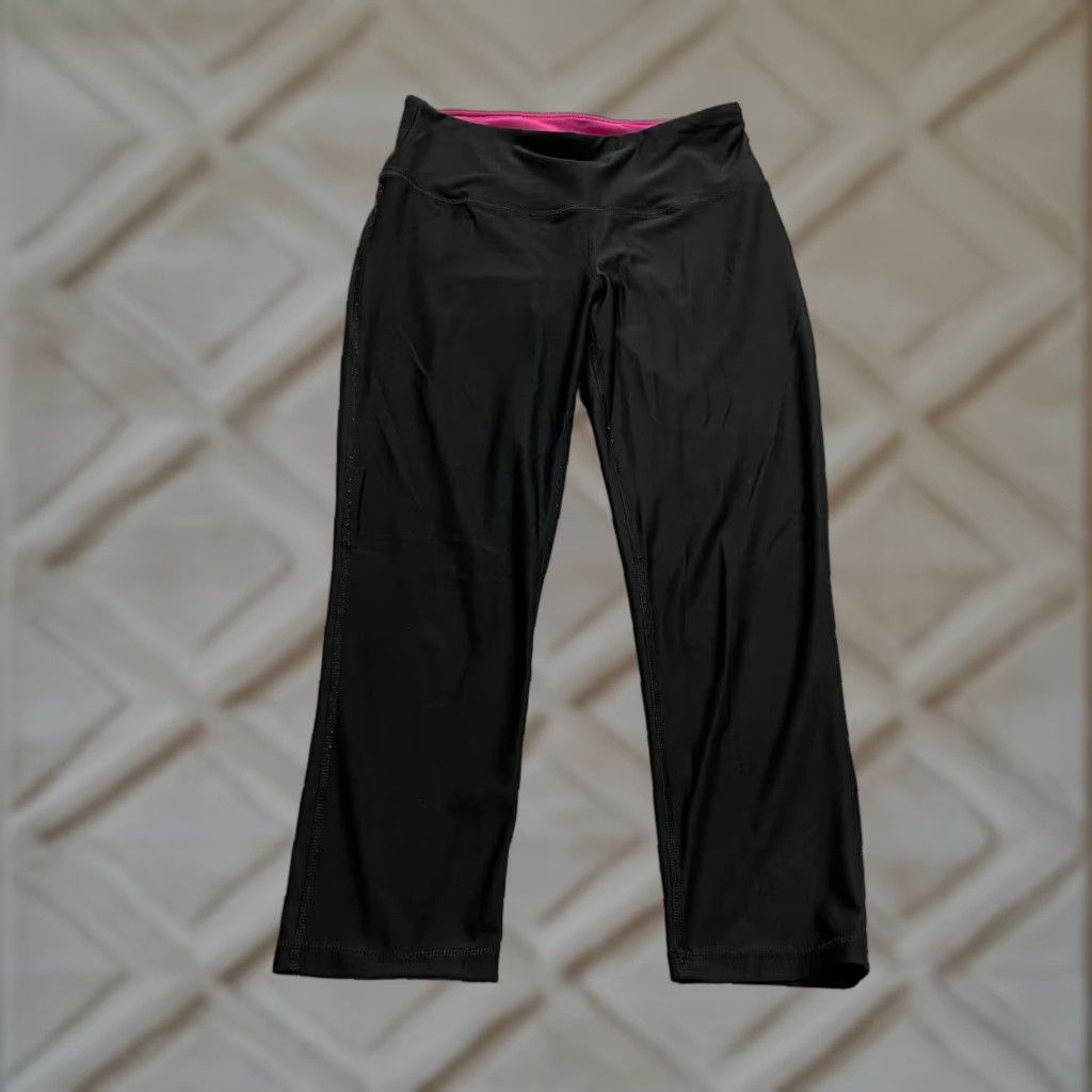 Vintage VINTAGE N.Y.L. Cropped Leggings Womens Large Black Mid Rise Capri Active Yoga Gym 26x21 Size 28" / US 6 / IT 42 - 1 Thumbnail
