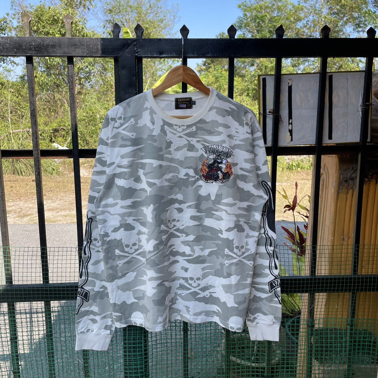 Vanson Leathers 🔥Vanson Leathers Embroidered Tom And Jerry Logo Camo Tee Size US XL / EU 56 / 4 - 5 Thumbnail