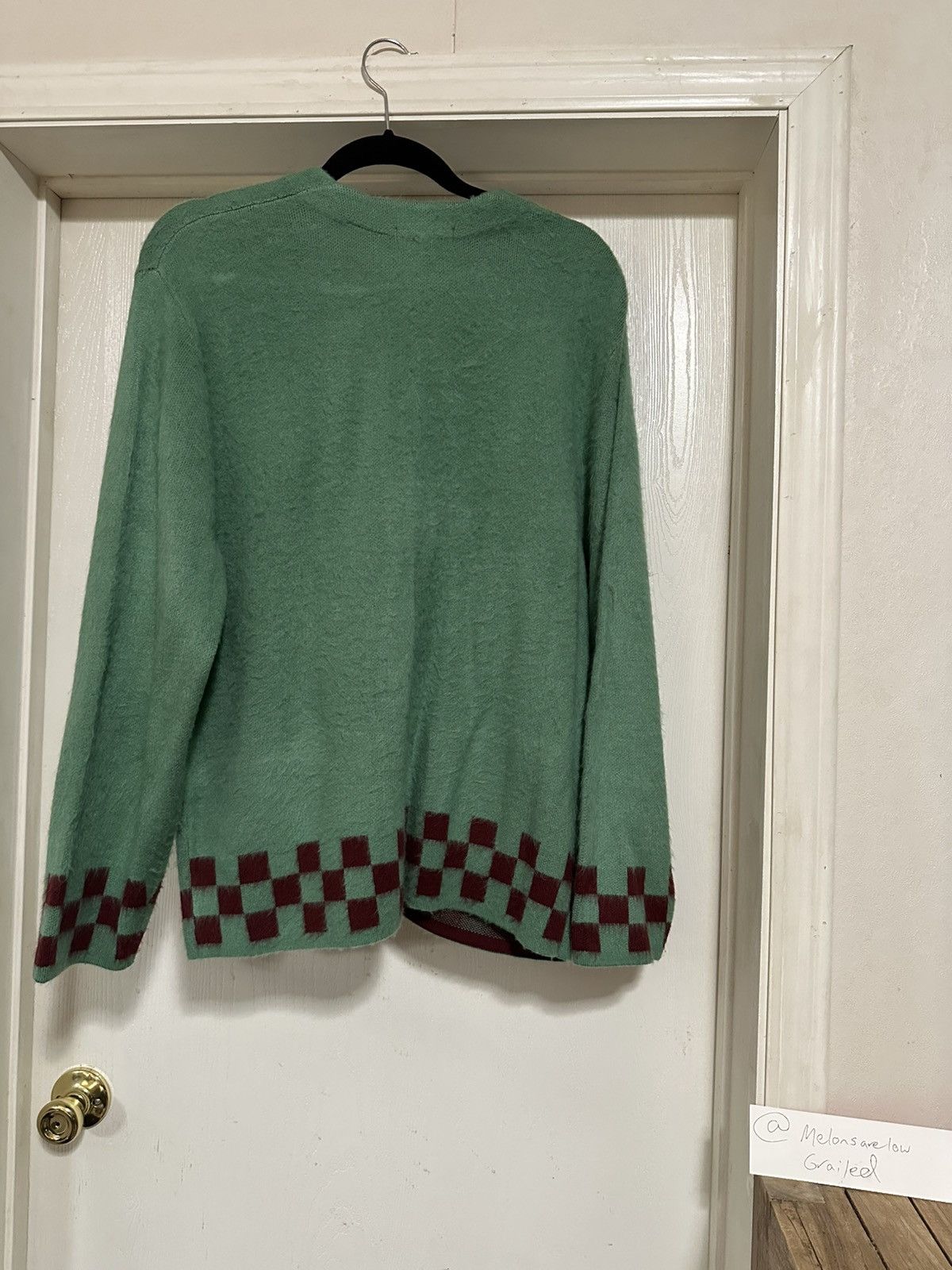 Supreme Supreme Brushed Checkerboard Cardigan - Mint, Medium Size US M / EU 48-50 / 2 - 2 Thumbnail