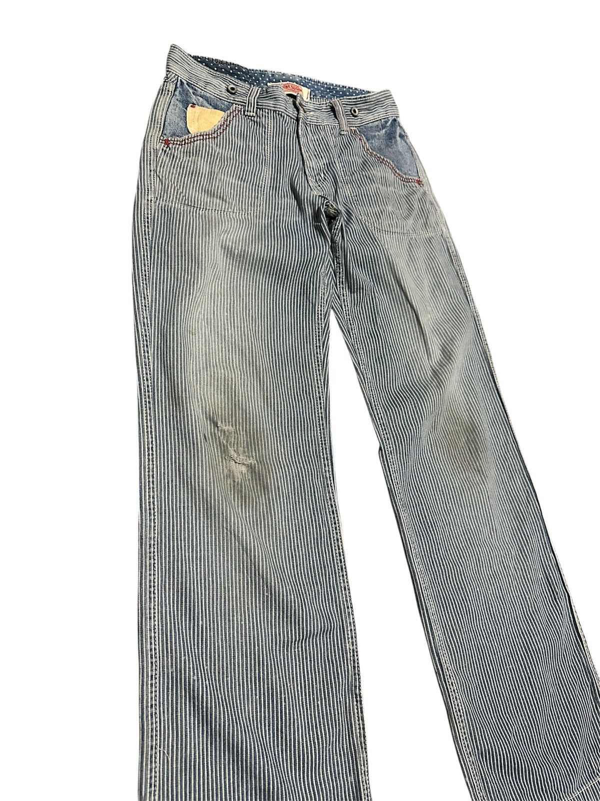 If Six Was Nine Vintage Japanese Workwear Cube Sugar Hickory Straight Jeans Size US 29 - 2 Thumbnail