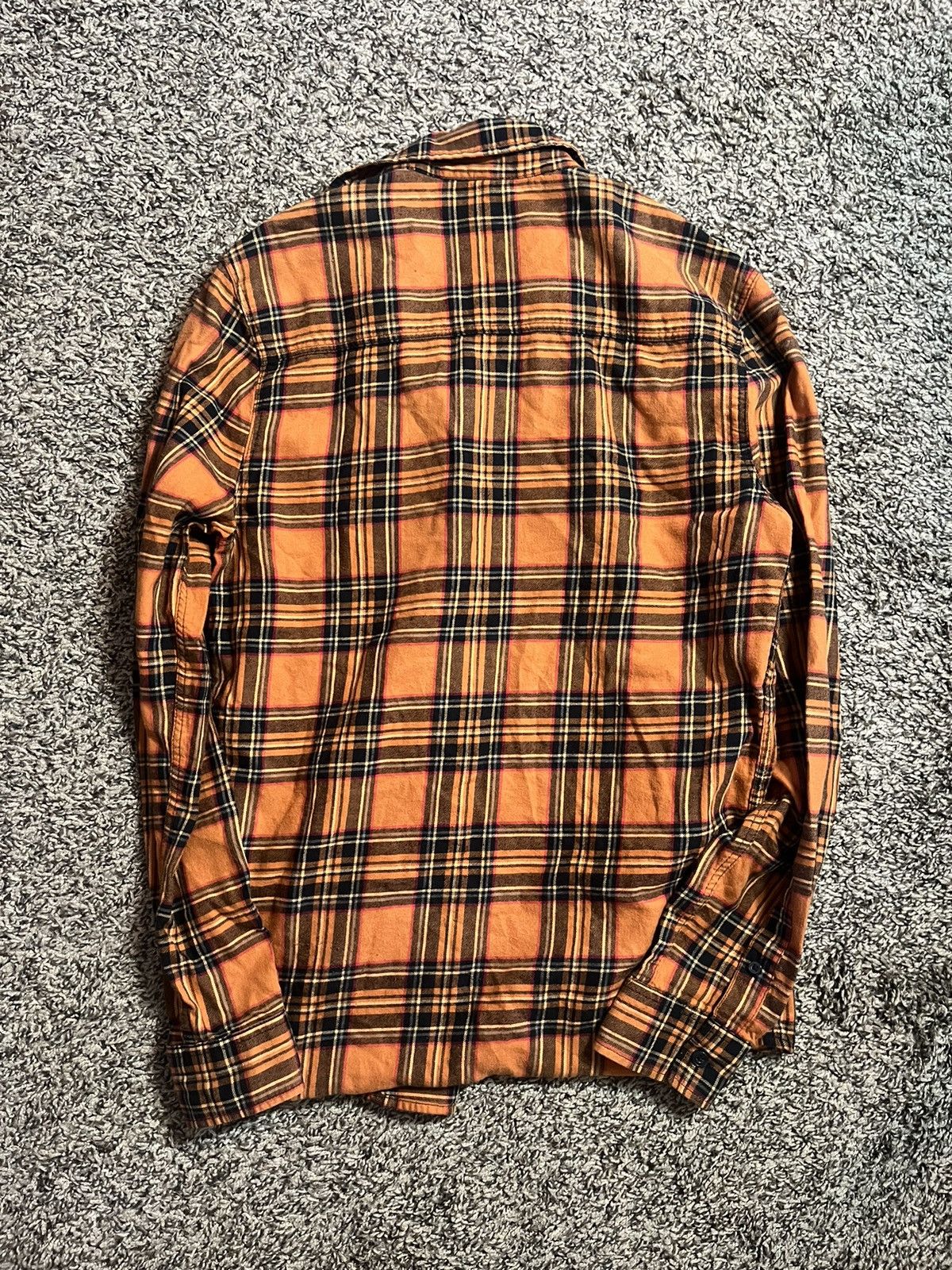 Divided × H&M HM Plaid Flannel Shirt Orange Black Men XS Size US XS / EU 42 / 0 - 2 Thumbnail
