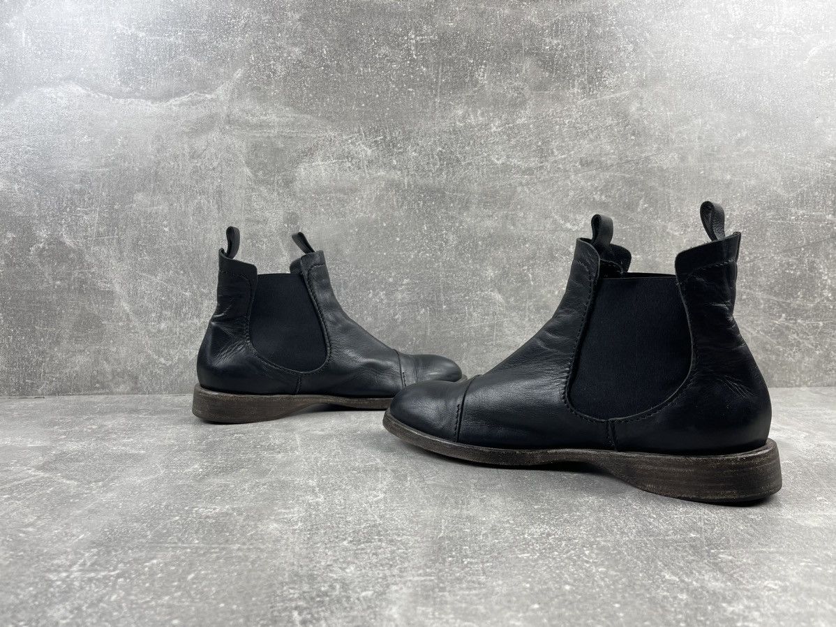 靴 black boots opium archive Archive Avant Garde Opium Black Leather Chelsea Boots Size