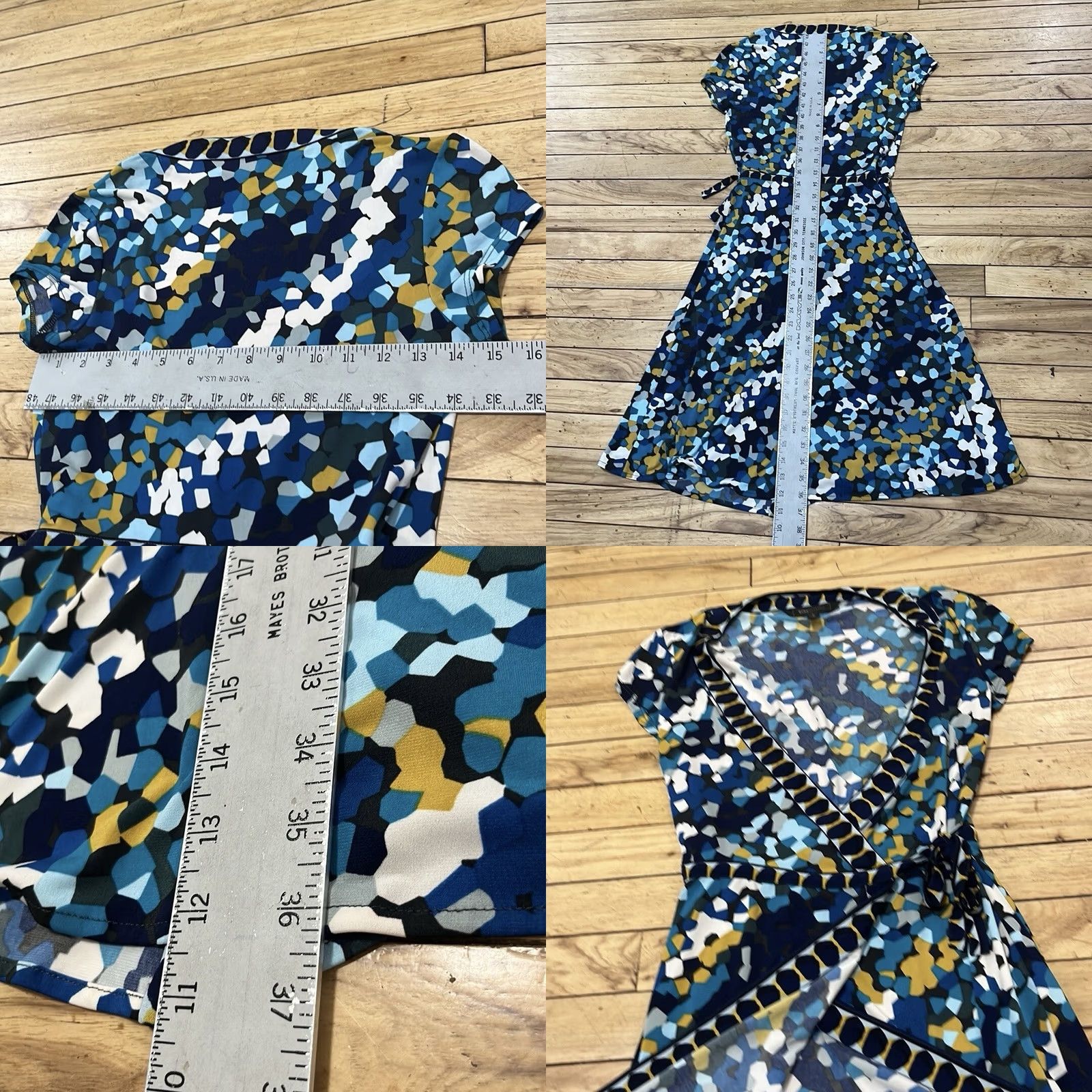 Bcbgmaxazria BCBGMAXAZRIA Wrap Dress Midi Women XXS Blue Floral Impressionist Fairy Festival Dress Size XXS / US 00 / IT 34 - 8 Thumbnail