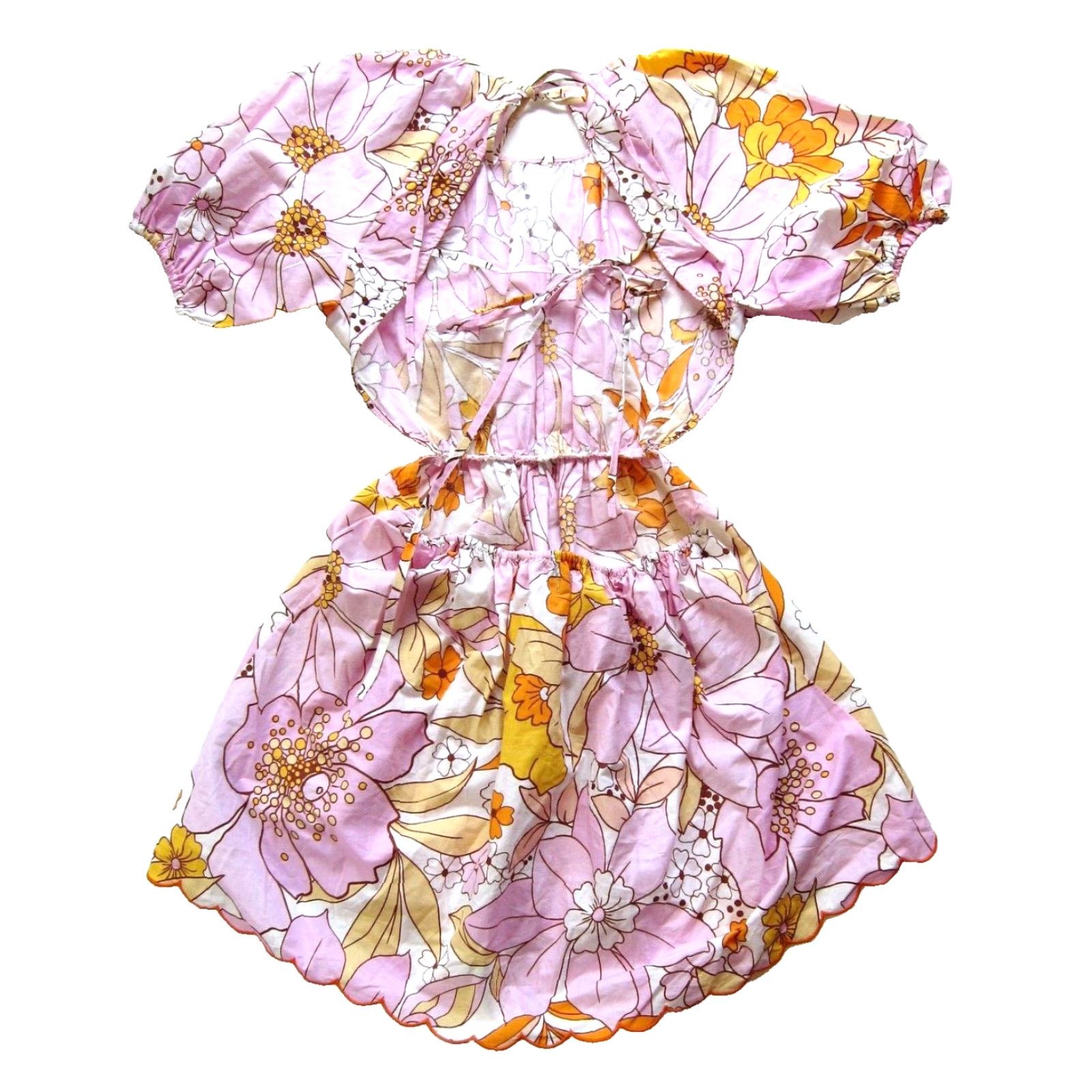 Asos ASOS Dress Floral Cotton Fit Flare Open Back 6 Womens Size M / US 6-8 / IT 42-44 - 2 Thumbnail