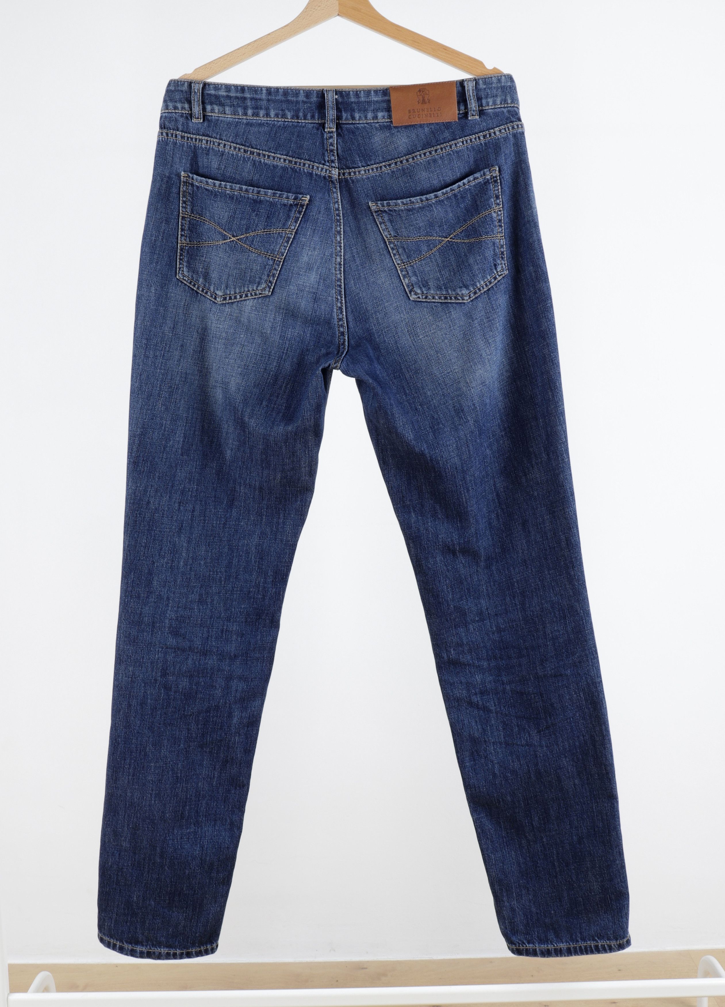 Brunello Cucinelli BRUNELLO CUCINELLI Size IT48 Navy Blue Denim Cotton Jeans Size US 32 / EU 48 - 5 Thumbnail