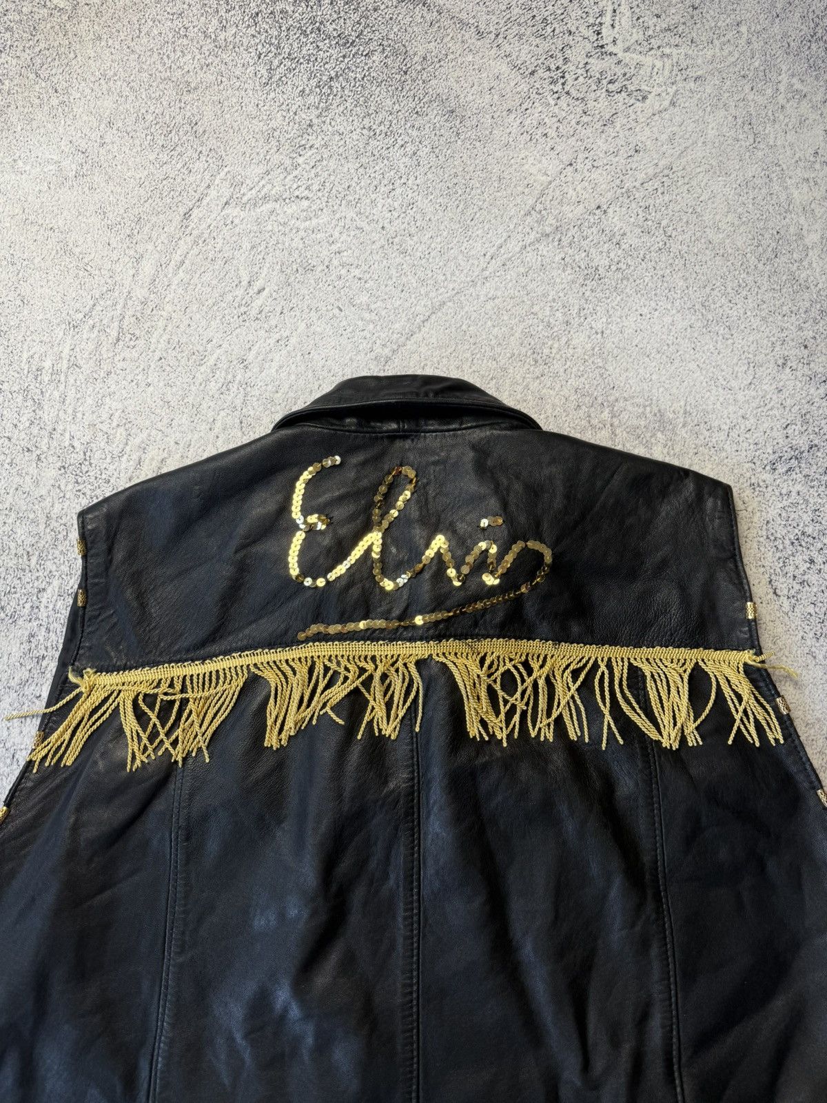 Leather Vintage Real Leather Vest Elvis Y2K Japanese Size US XL / EU 56 / 4 - 16 Thumbnail