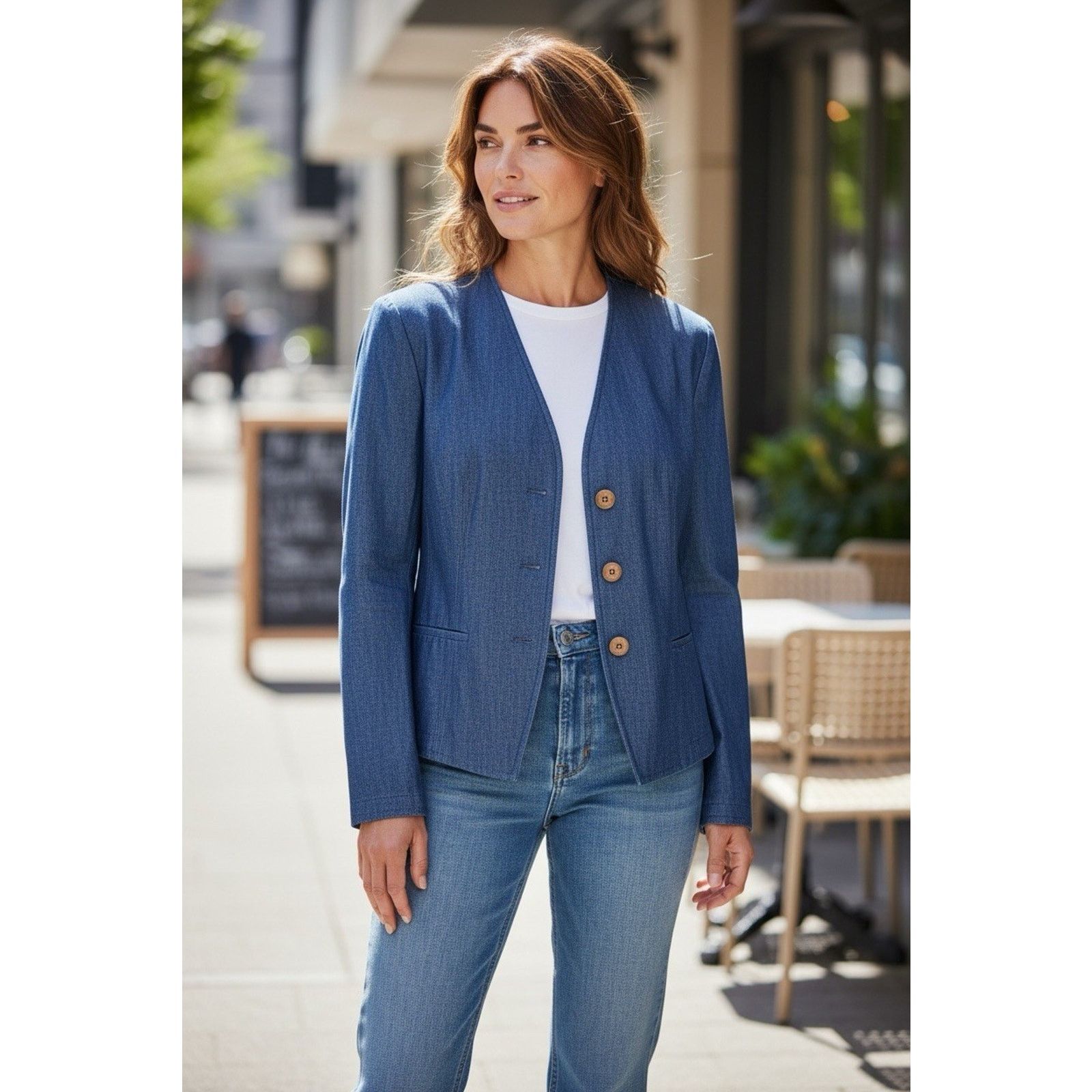 Guy Laroche Vintage Guy Laroche Pairs Denim Blazer Jacket Size M Size M / US 6-8 / IT 42-44 - 1 Thumbnail