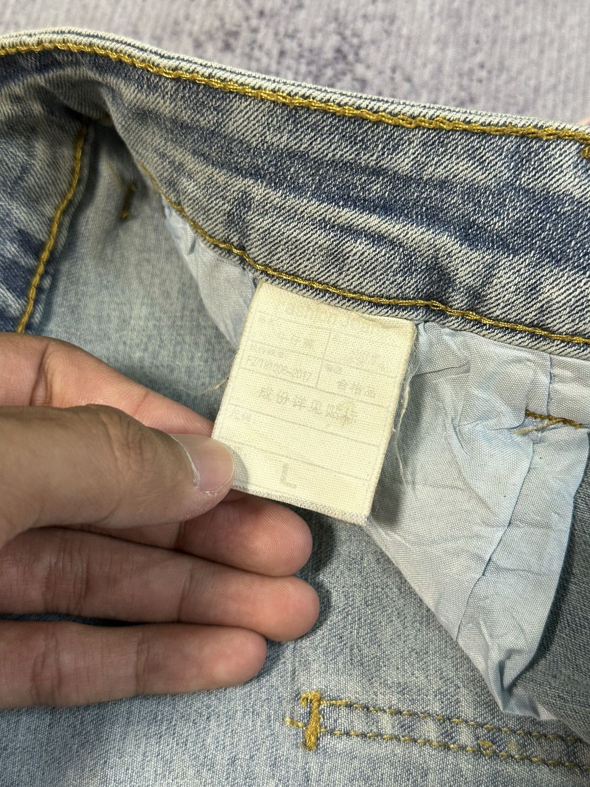 Le Grande Bleu (L.G.B.) 2000s Vintage Lace Up Pachwork Flared Denim LGB Y2k Size US 27 - 8 Thumbnail