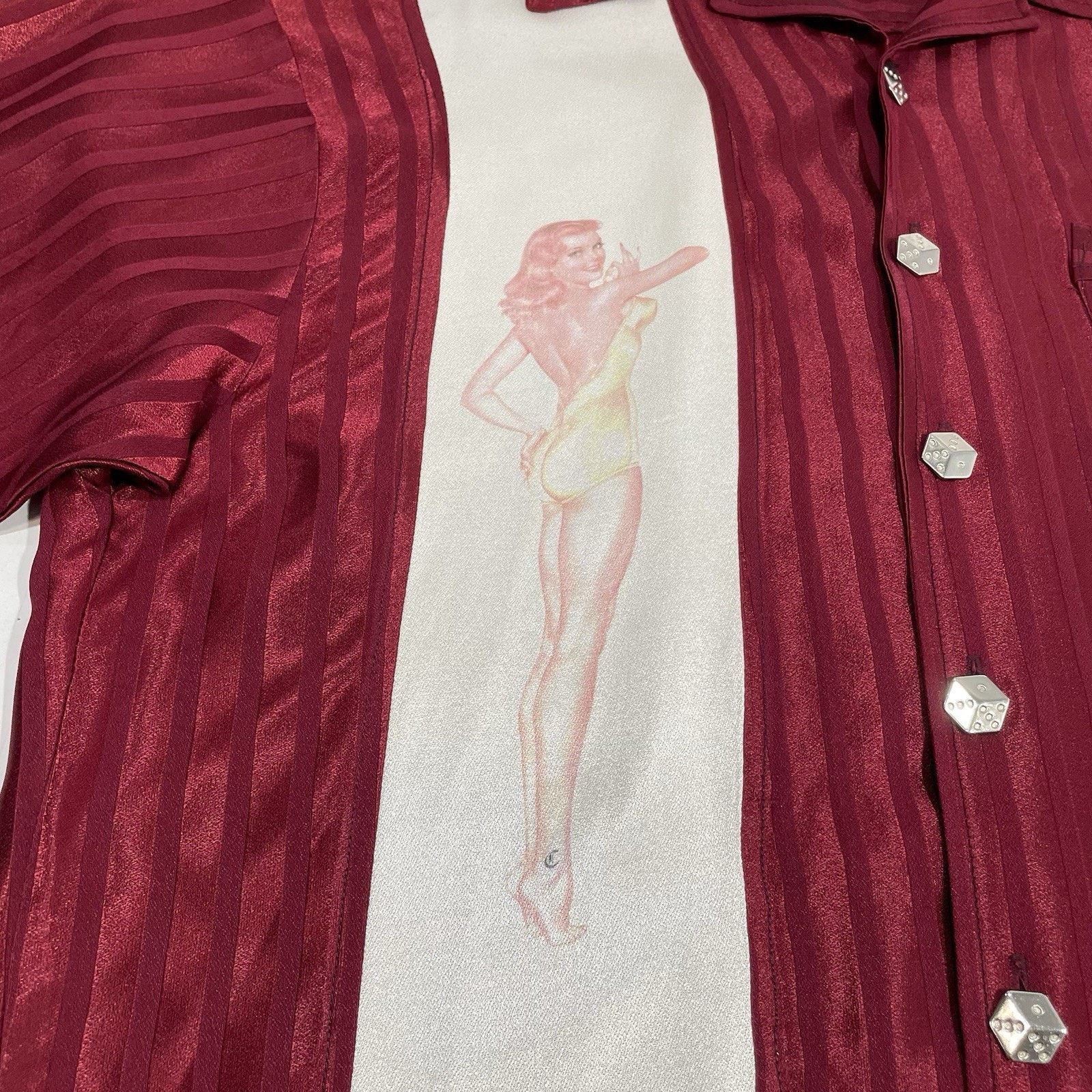 Chocolate VTG CHOCHIE Men’s Shirt L Retro Pin Up Girl Flashy Club Dice Size US L / EU 52-54 / 3 - 1 Thumbnail
