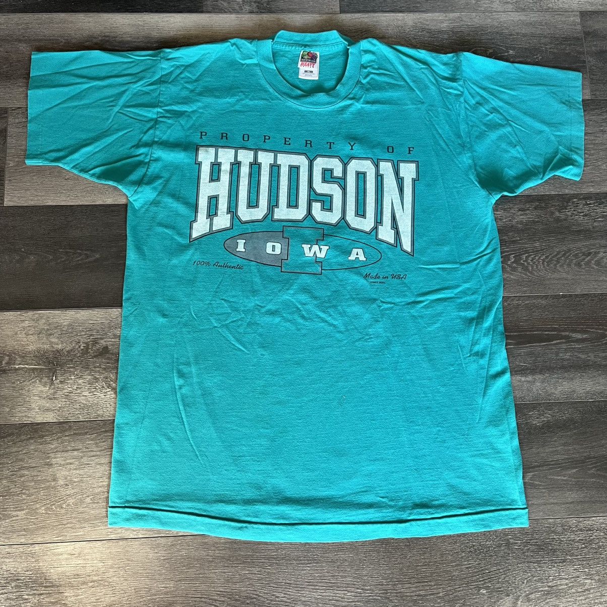 Vintage Vintage 90s Property of Hudson Iowa Varsity Graphic Logo Tee Size US XL / EU 56 / 4 - 2 Thumbnail
