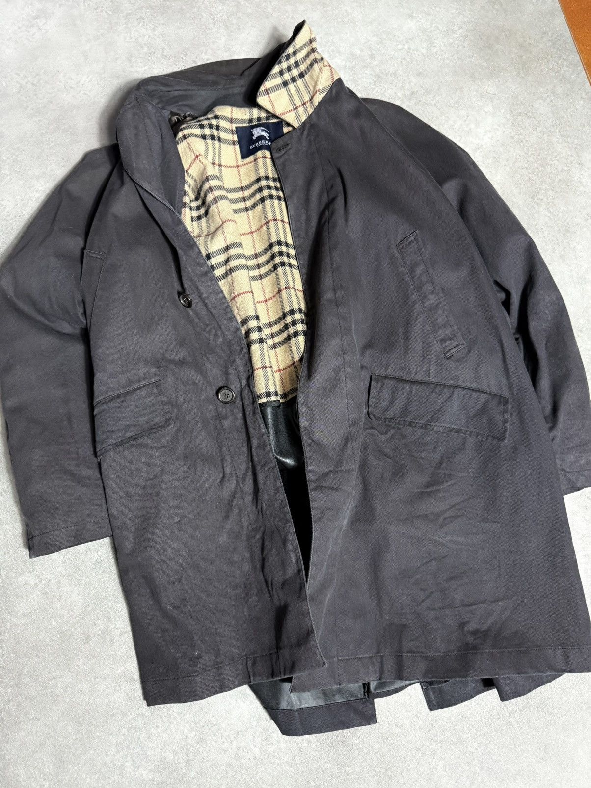 Burberry × Vintage Burberry Vintage Coat Man Luxury 90s Long Belt Size 40R - 6 Thumbnail