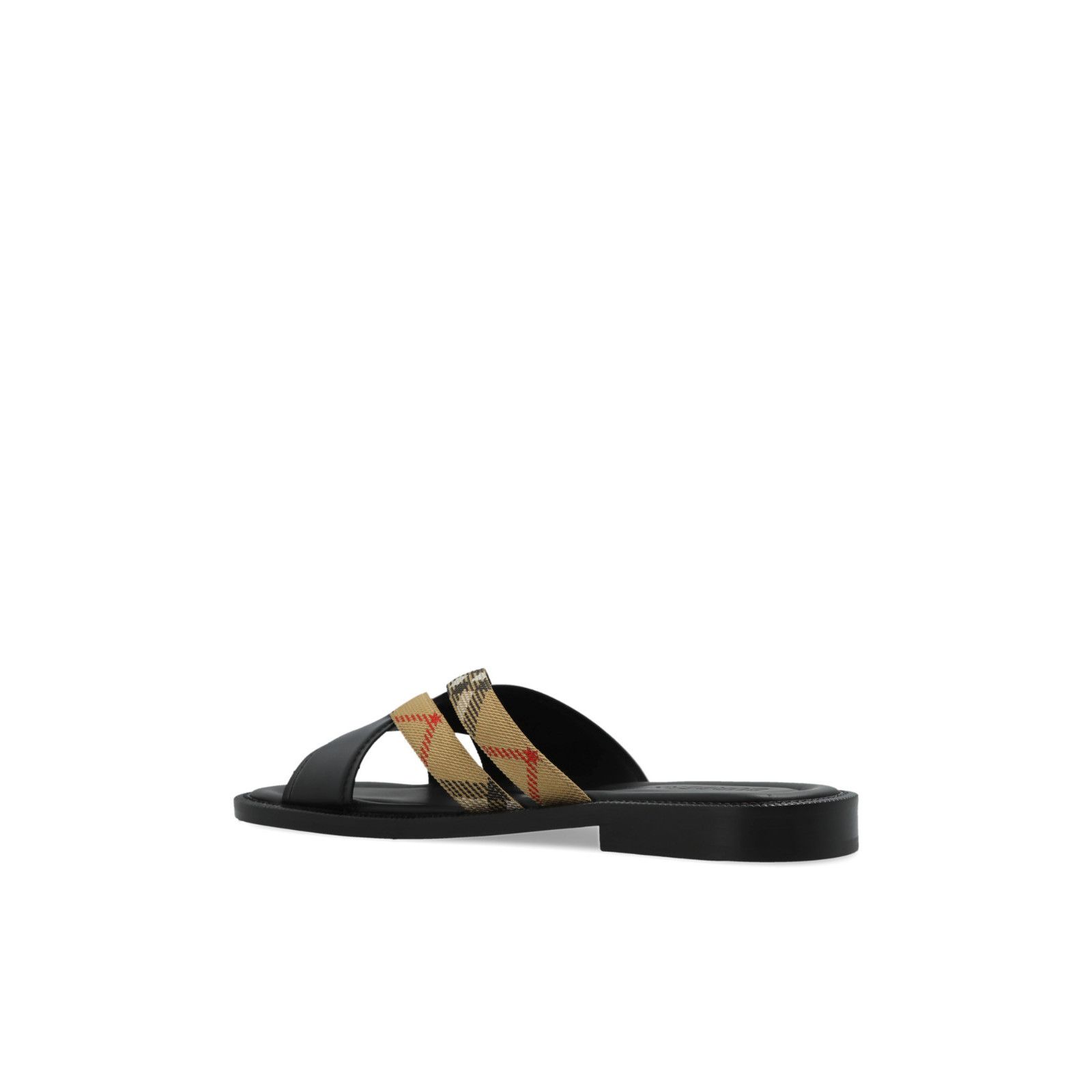 Burberry Burberry Black Check Leather Slides New And Authentic (Men's Size US 9 / EU 42 - 3 Thumbnail