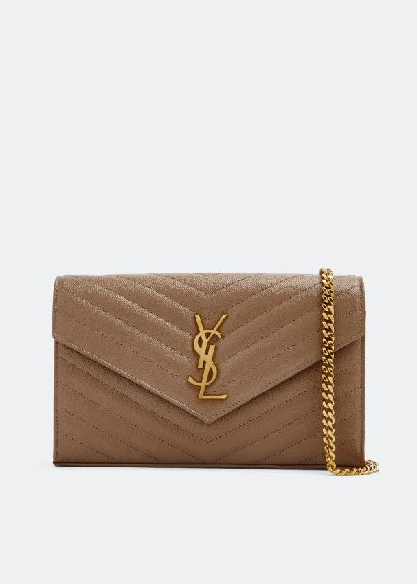 Saint Laurent Paris o1s1wg110125 377828 Size: OS / Leather Chain Wallet in Beige Size ONE SIZE - 1 Thumbnail