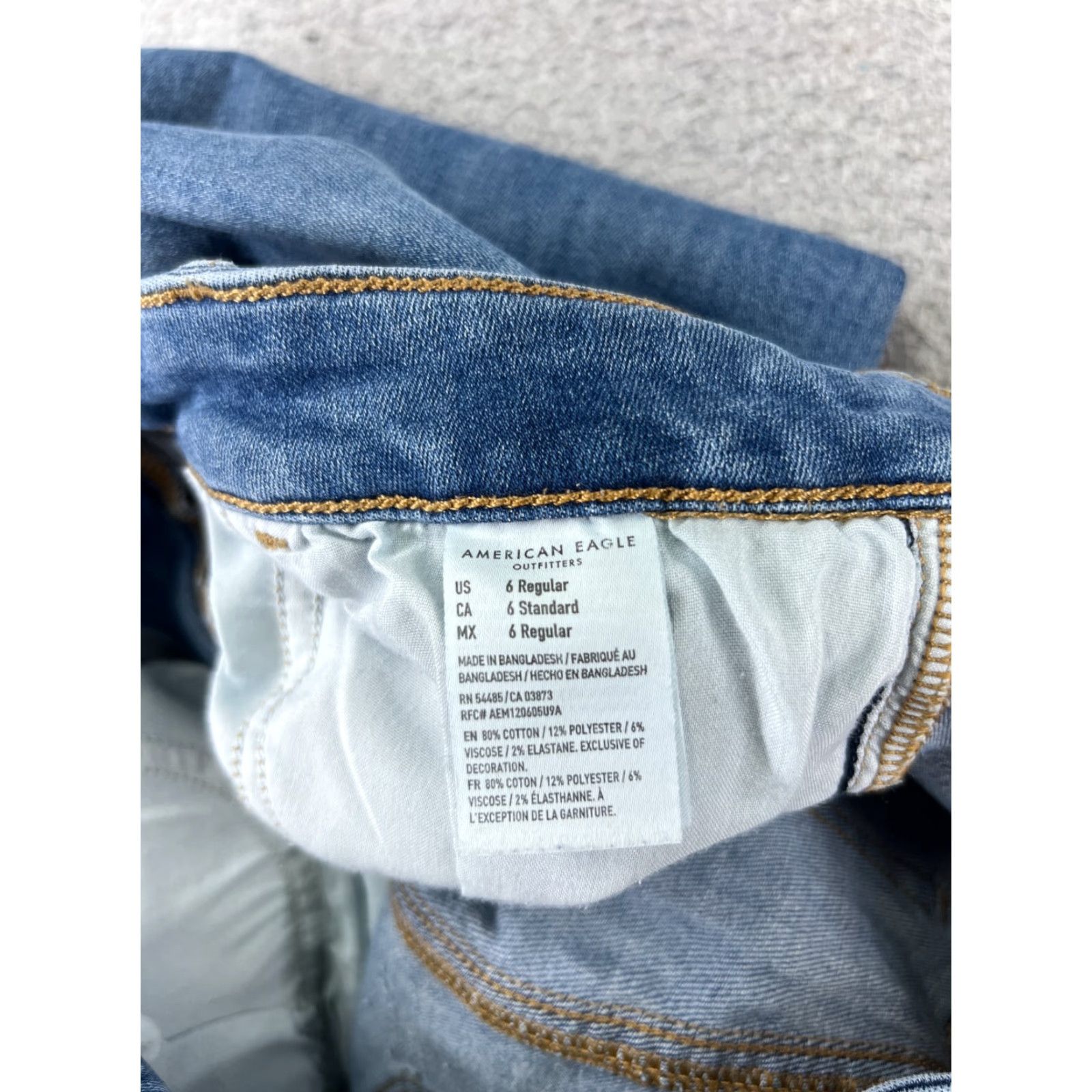 American Eagle Outfitters American Eagle Jeans Women 6 Blue Denim Skinny Next Level Stretch Mid 26x28 Size 28" / US 6 / IT 42 - 7 Thumbnail