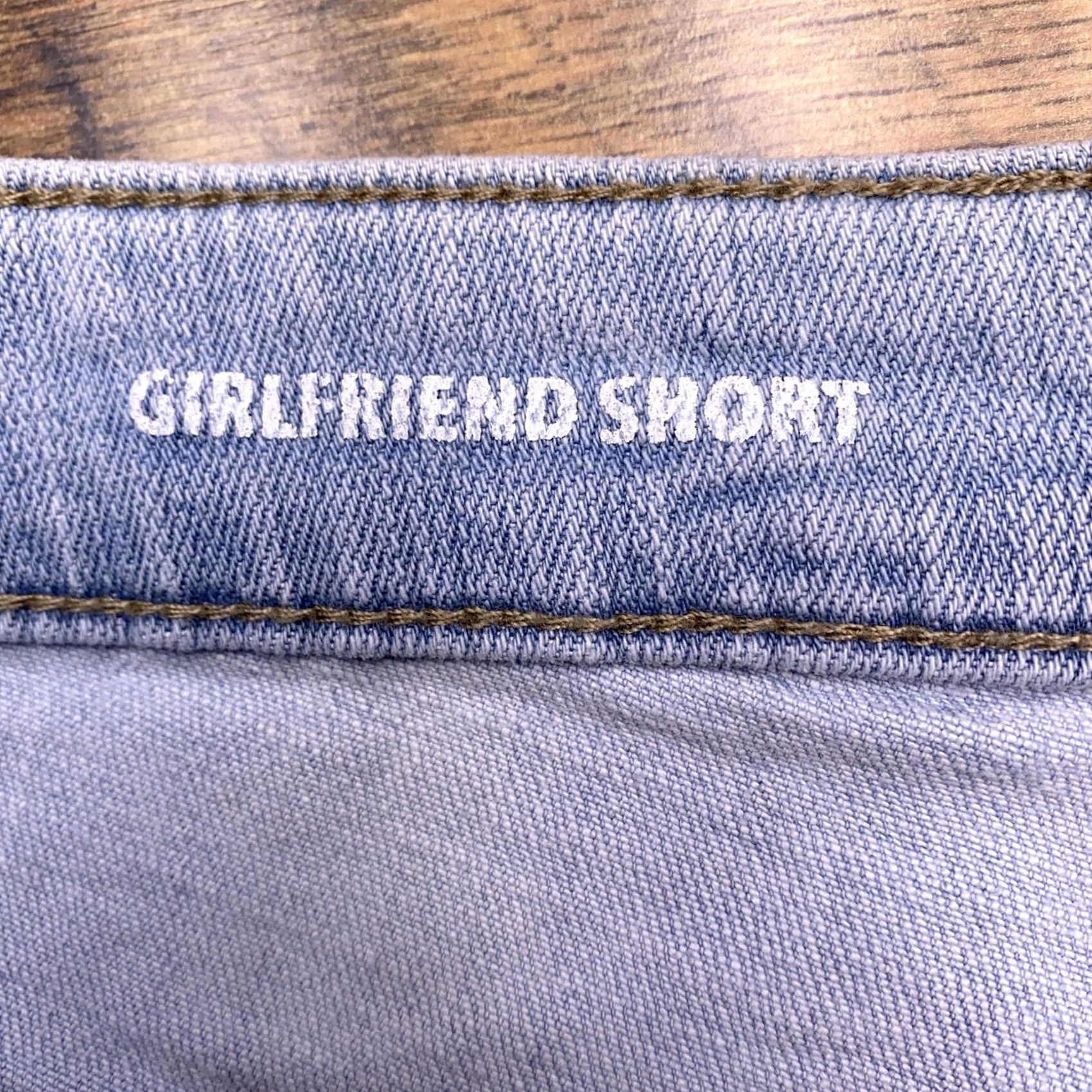 Vintage Lane Bryant Girlfriend Short 22 Blue Cut Off Light Wash Denim 5-Pocket Logo Distressed Plus Womens Clothing Size 22 Jeans Modern blue Size 40" / US 18 - 5 Thumbnail