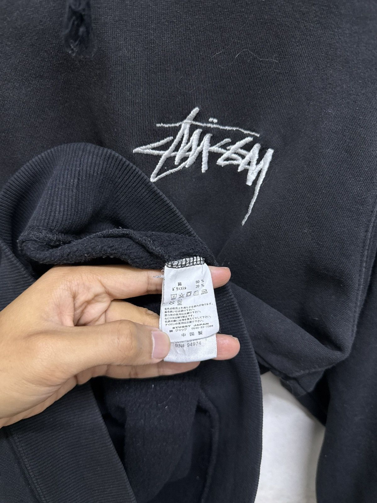 Stussy 2000s Distressed Stussy Signature Sun Faded Hoodie Size US M / EU 48-50 / 2 - 7 Thumbnail