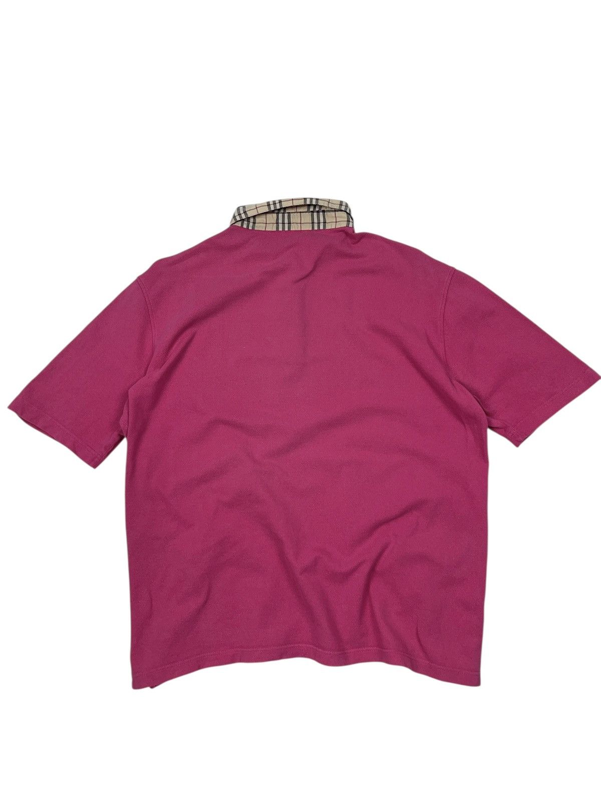 Burberry × Burberry Prorsum × Vintage Vintage Burberry London Pink Polo Shirt Nova Check Size XL / US 12-14 / IT 48-50 - 3 Thumbnail