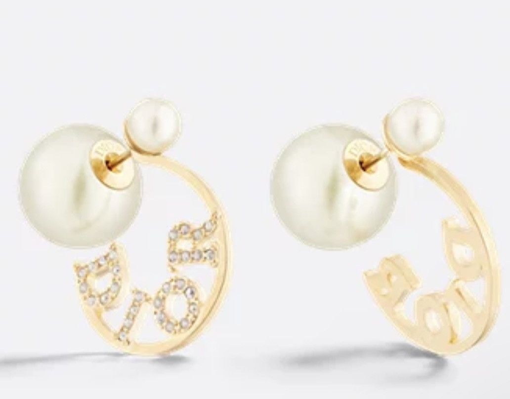 Dior Dior Tribales Earrings Gold-Finish Metal White Resin Pearl Size ONE SIZE - 1 Thumbnail