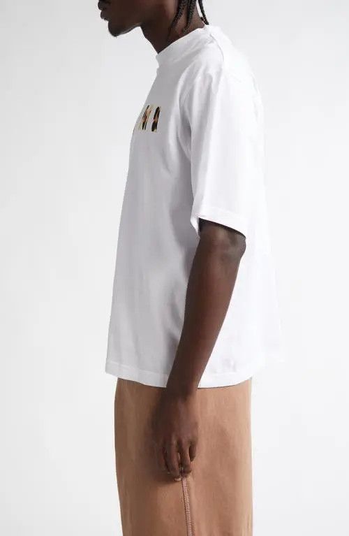 o1w1db11125 Leopard Spot Logo Graphic T-Shirt in White