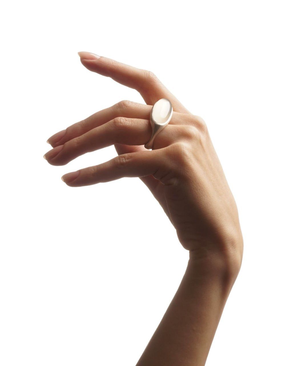 Other KAI Double-Rib Silver Ring with Chalcedony “Dreadnought” Size ONE SIZE - 4 Thumbnail