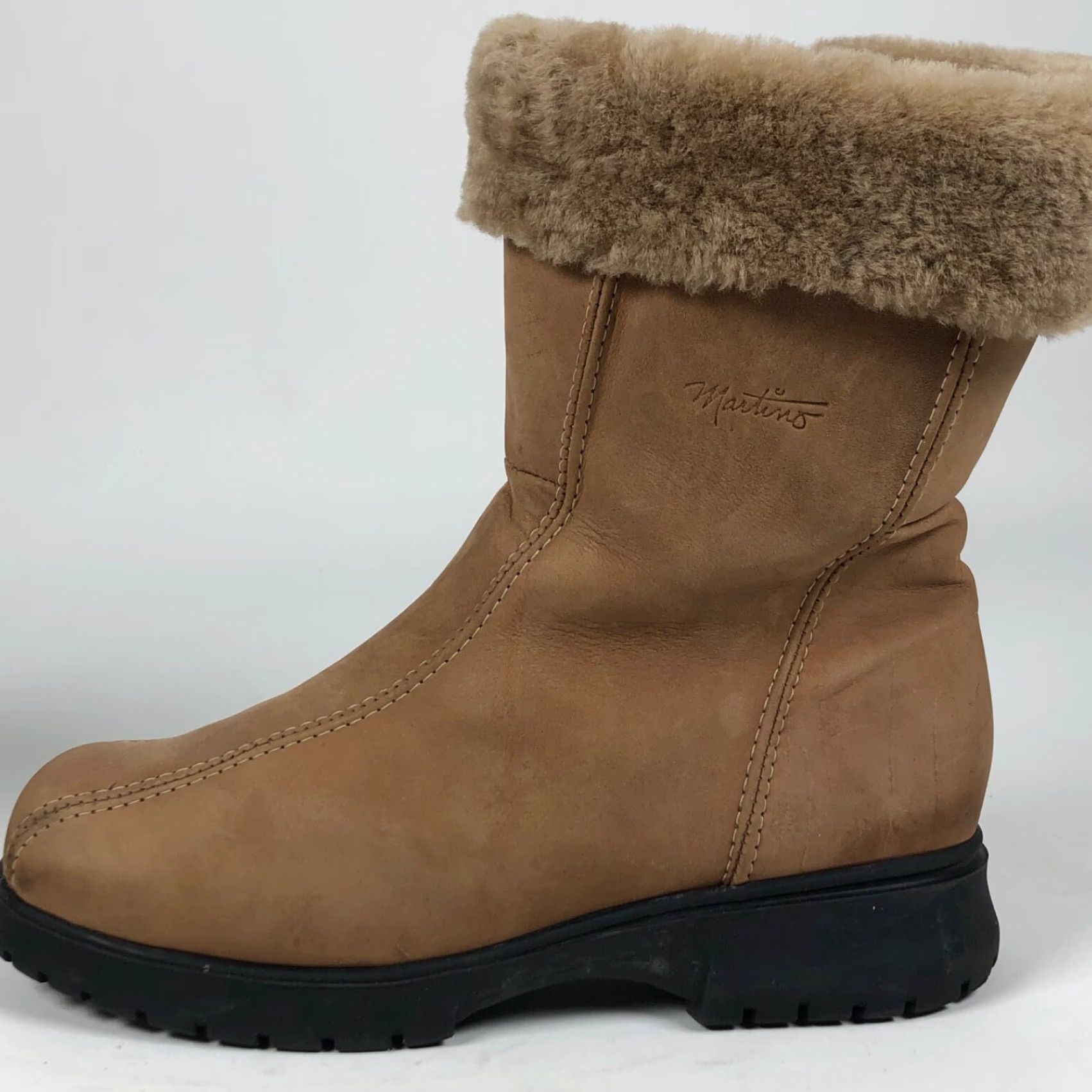 Vintage VINTAGE Martino Boots Womens Brown Leather Shearling Lined Zip Mid-Calf D Width 9.5 Size US 10 / IT 40 - 6 Thumbnail