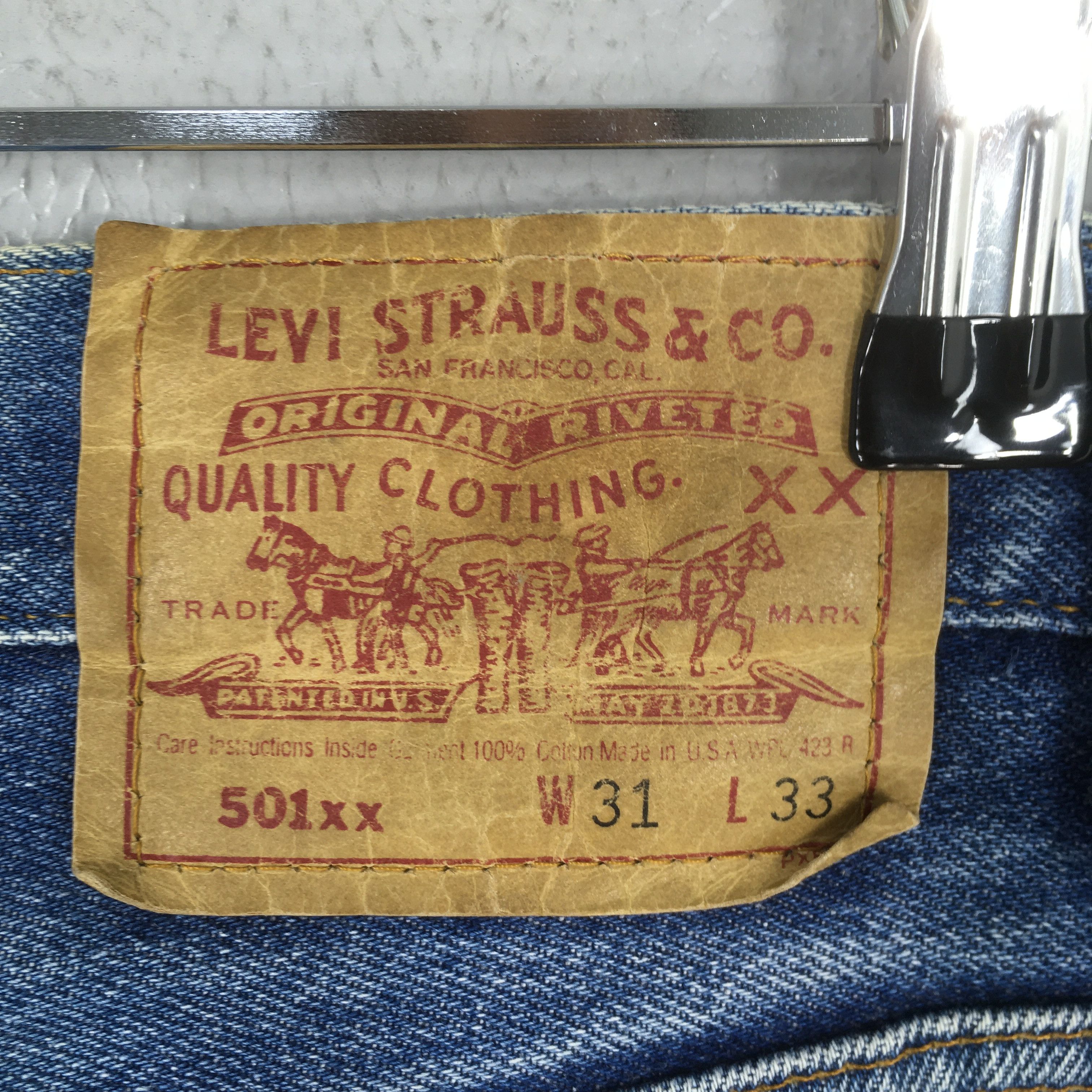 Levi's Size 28x29.5 Vintage 90s Levi's 501 Straight Leg Jeans S193 Size US 28 / EU 44 - 10 Thumbnail