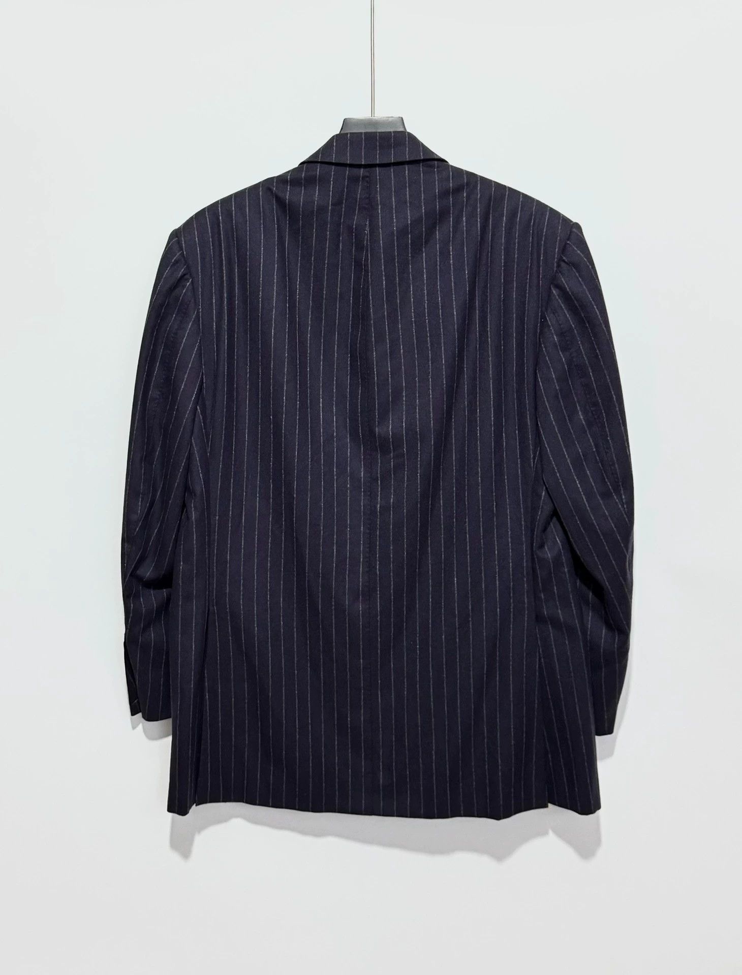 Ermenegildo Zegna Zegna Couture 100% Cashmere Dark Purple Stripe Blazer 52 Size 52S - 3 Thumbnail