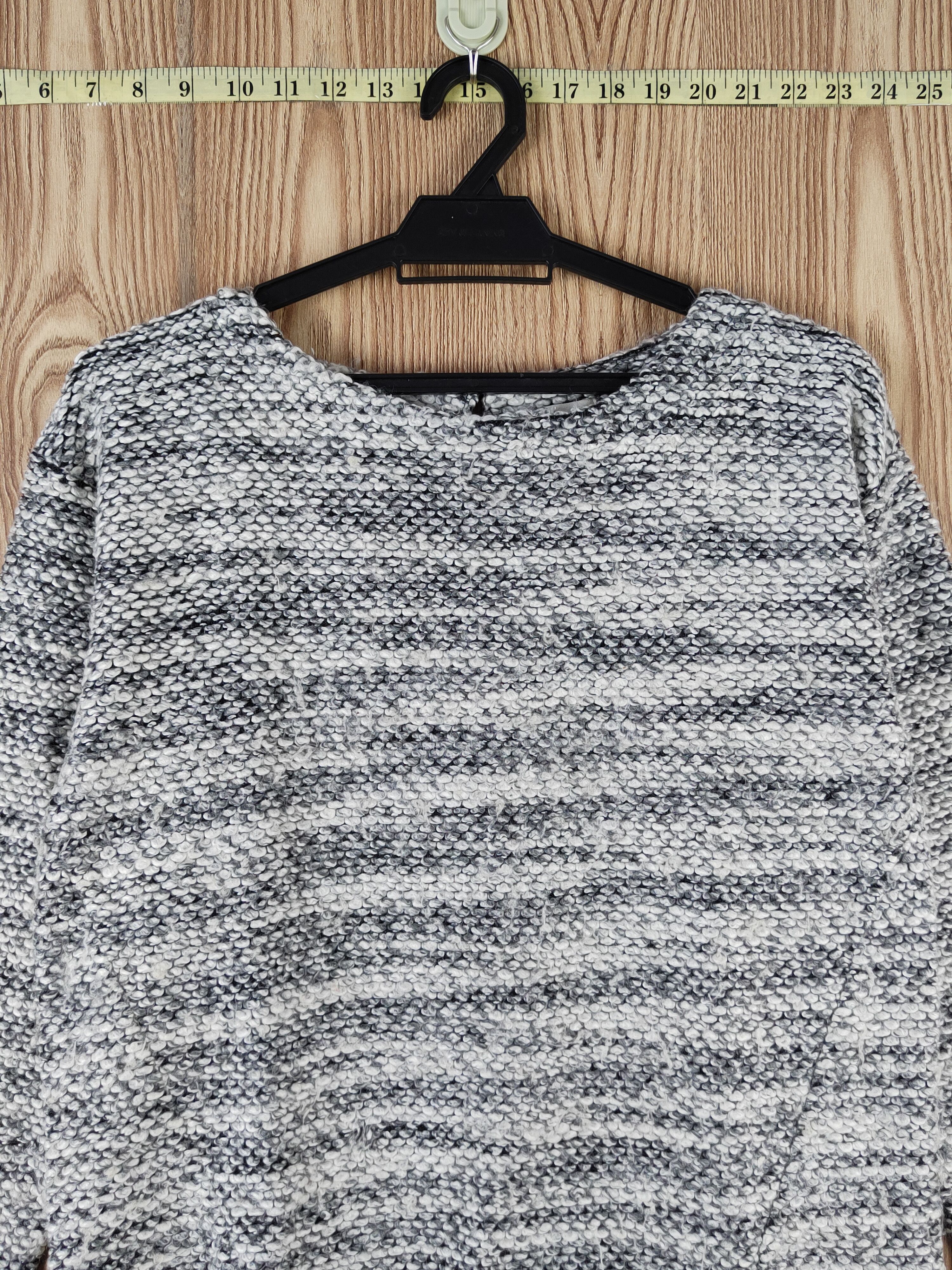 GU × Vintage Vintage 💥 GU Black White Knitwear Blouses Size L / US 10 / IT 46 - 2 Thumbnail