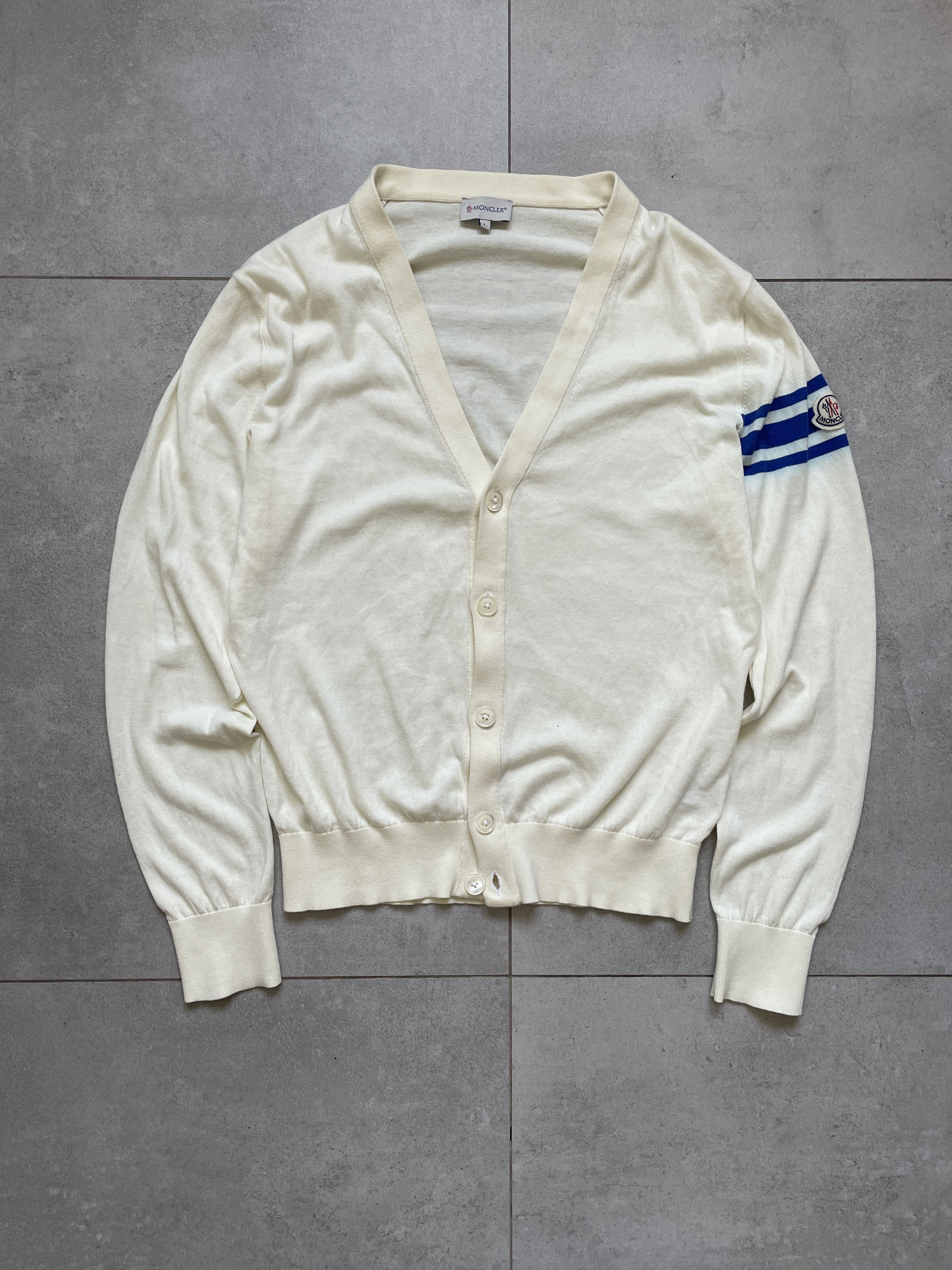 Moncler MONCLER WOOL BEIGE CARDIGAN SWEATER Size US M / EU 48-50 / 2 - 1 Thumbnail