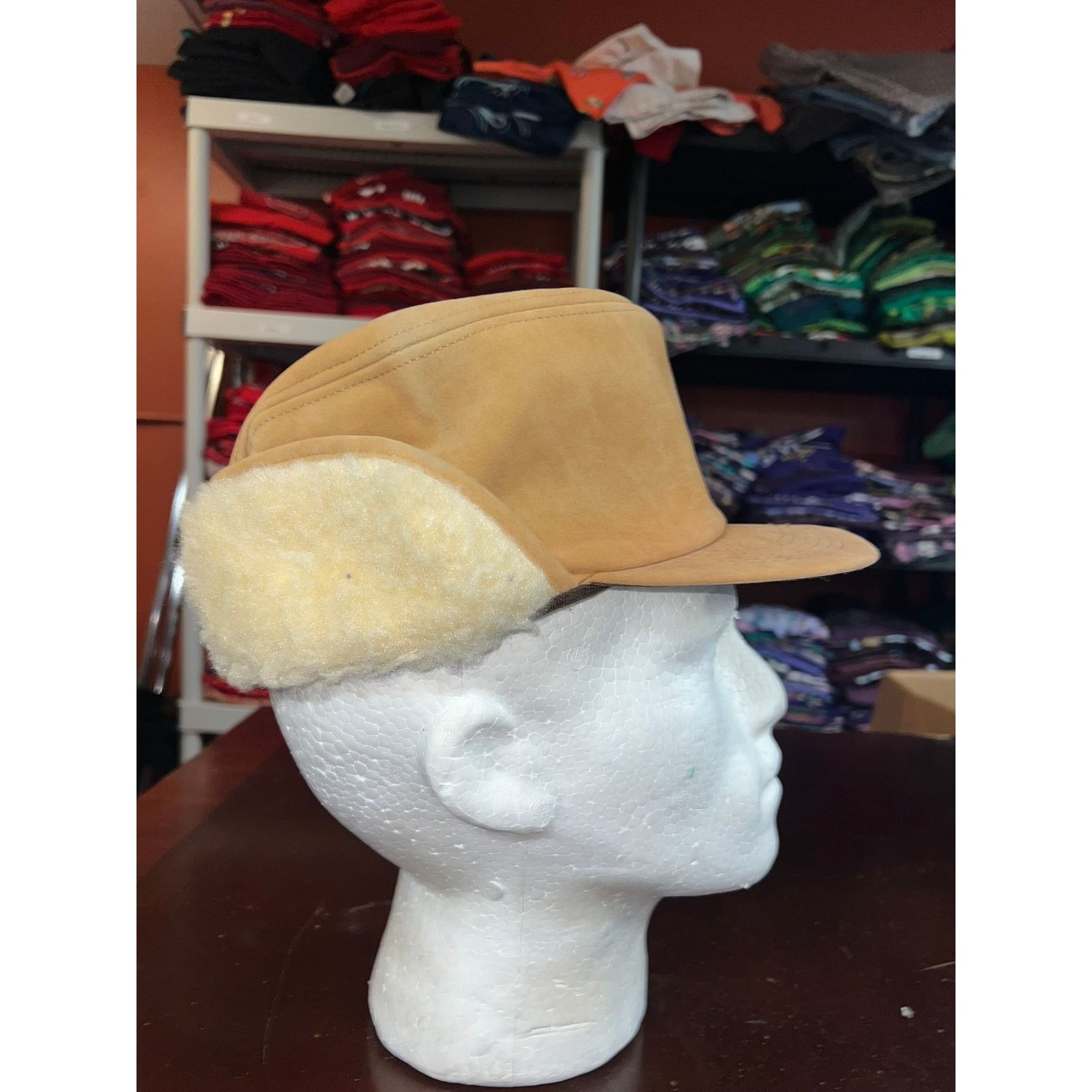Vintage Vintage Trapper Hat Sheepskin Suede K-Brand 1980s 80s VTG OS Size ONE SIZE - 6 Thumbnail