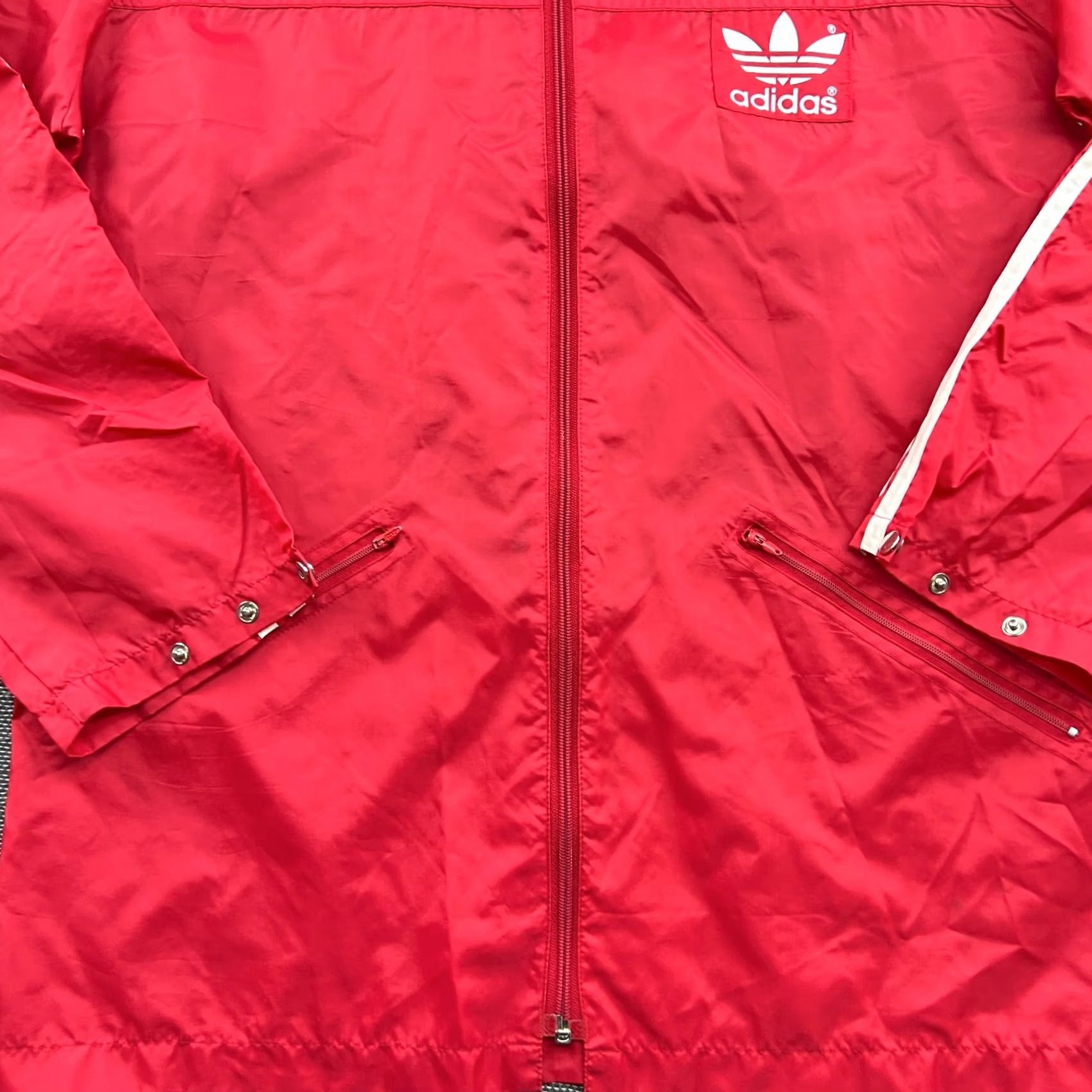 Adidas VINTAGE adidas 90s Rain Jacket Womens S Red Hooded Lightweight Windbreaker Waterproof Zip Pockets Adult Womens Size S / US 4 / IT 40 - 6 Thumbnail