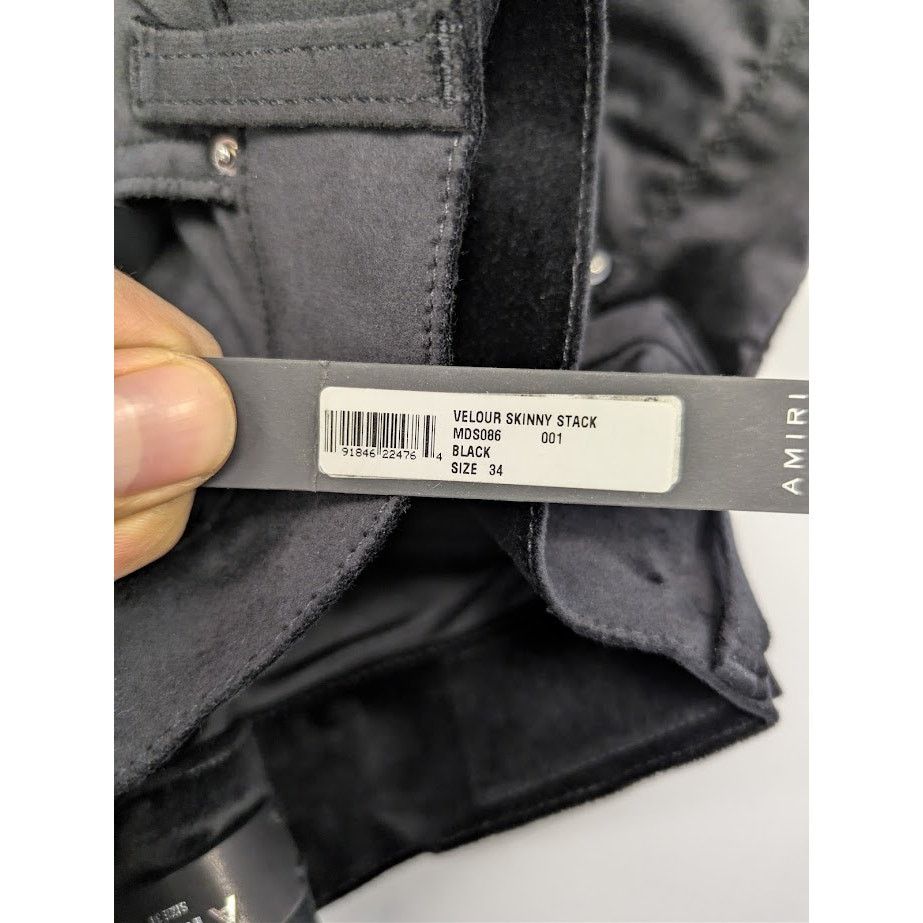 Amiri o1rshd1 Velour Skinny Stack Jeans in Black Size US 34 / EU 50 - 20 Thumbnail